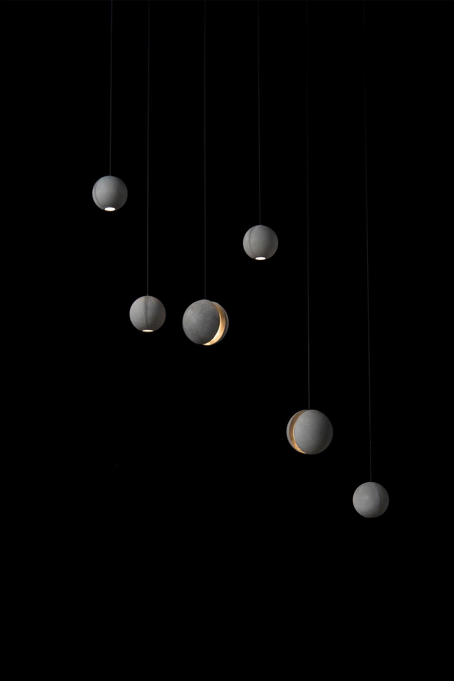Umi Pendant Lamp Concrete Sphere Moon Minimalist-Neutral Decor