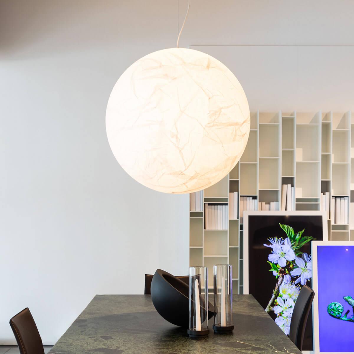 Globe Minimalist Silk Pendant Lamp-Neutral Decor
