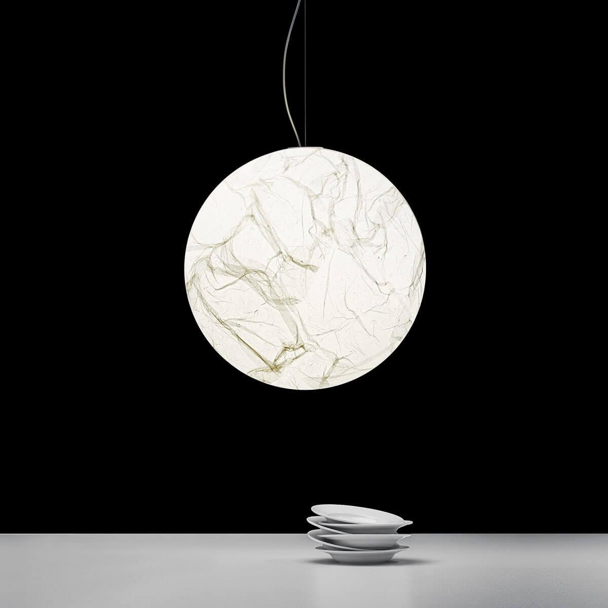 Globe Minimalist Silk Pendant Lamp-Neutral Decor