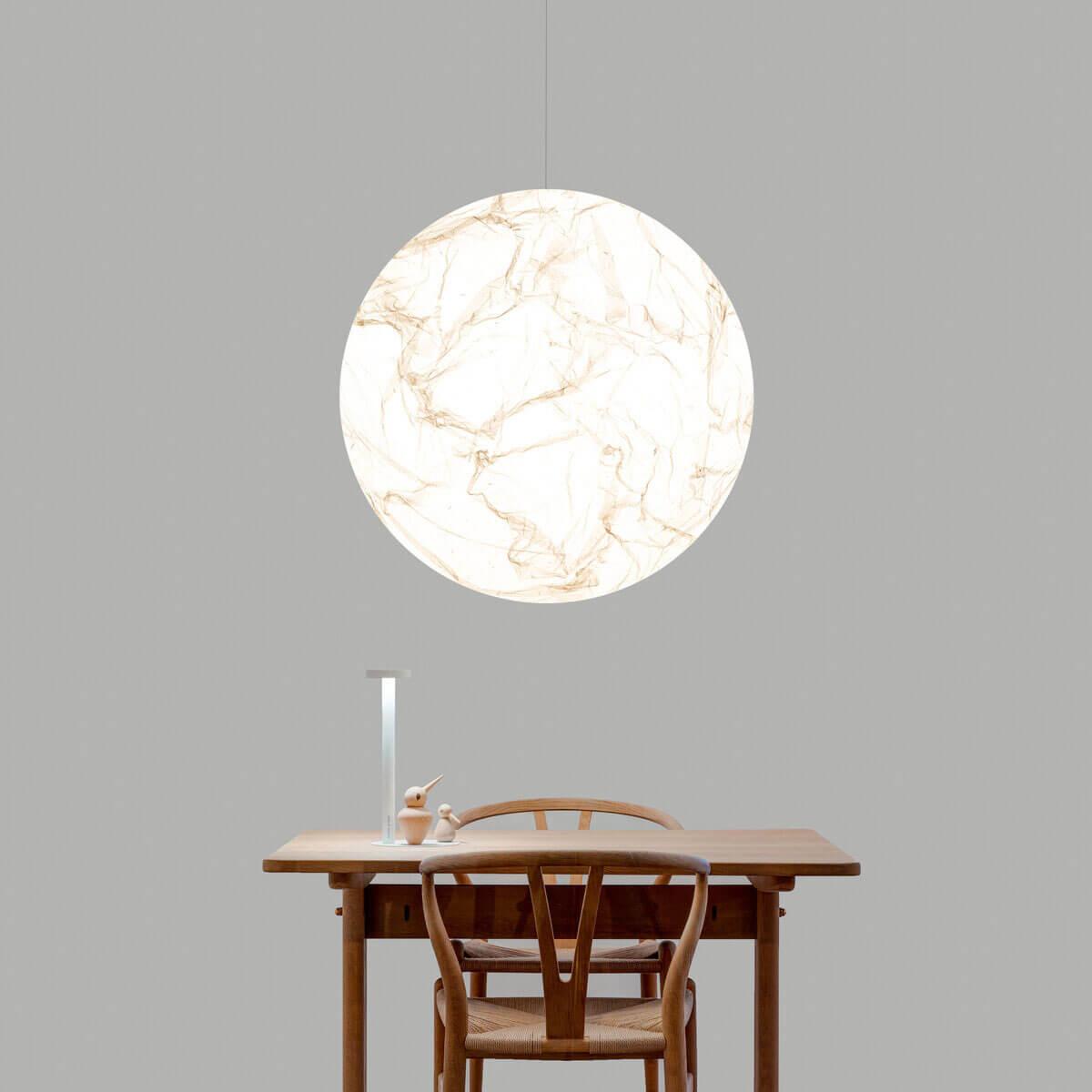 Globe Minimalist Silk Pendant Lamp-Neutral Decor