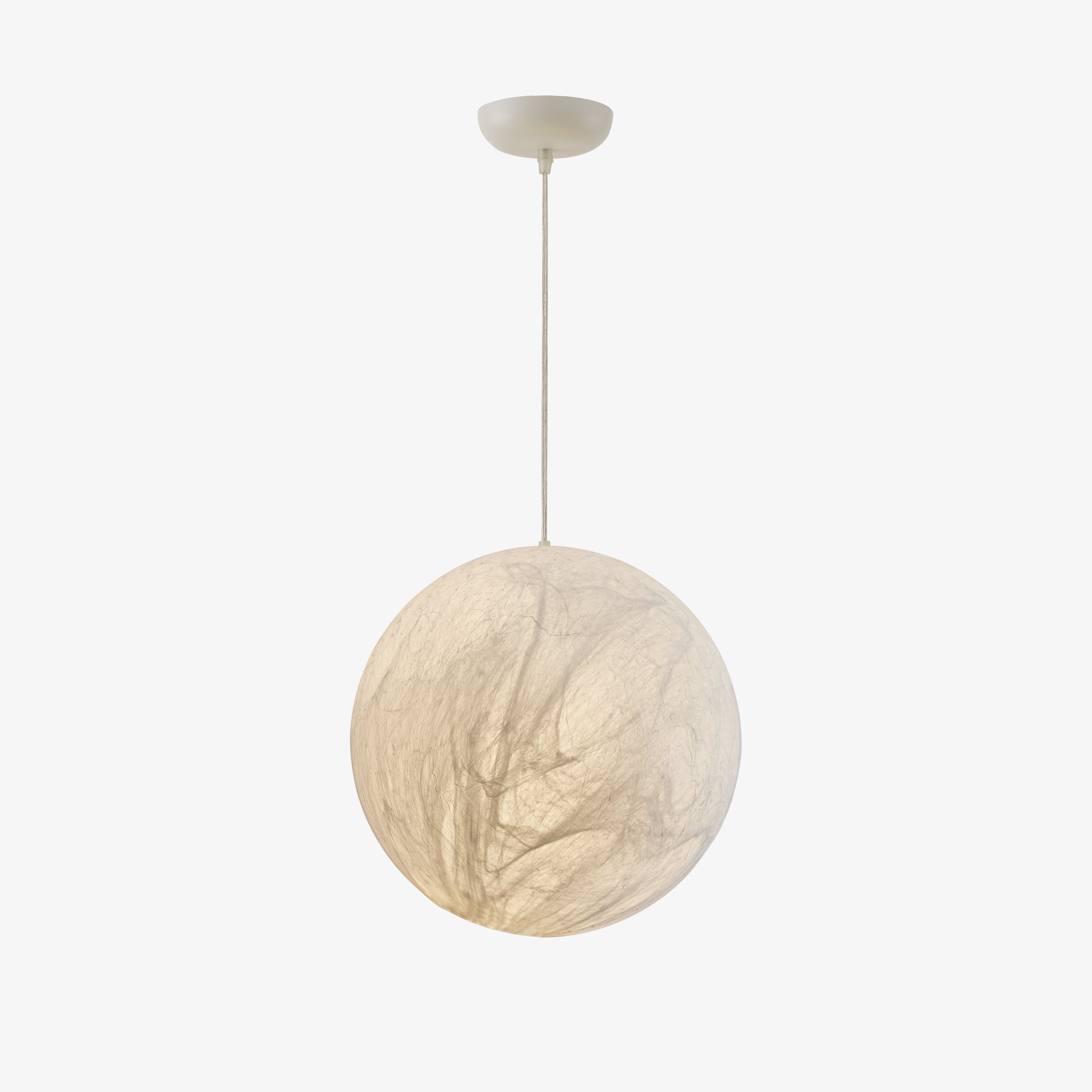 Globe Minimalist Silk Pendant Lamp-Neutral Decor