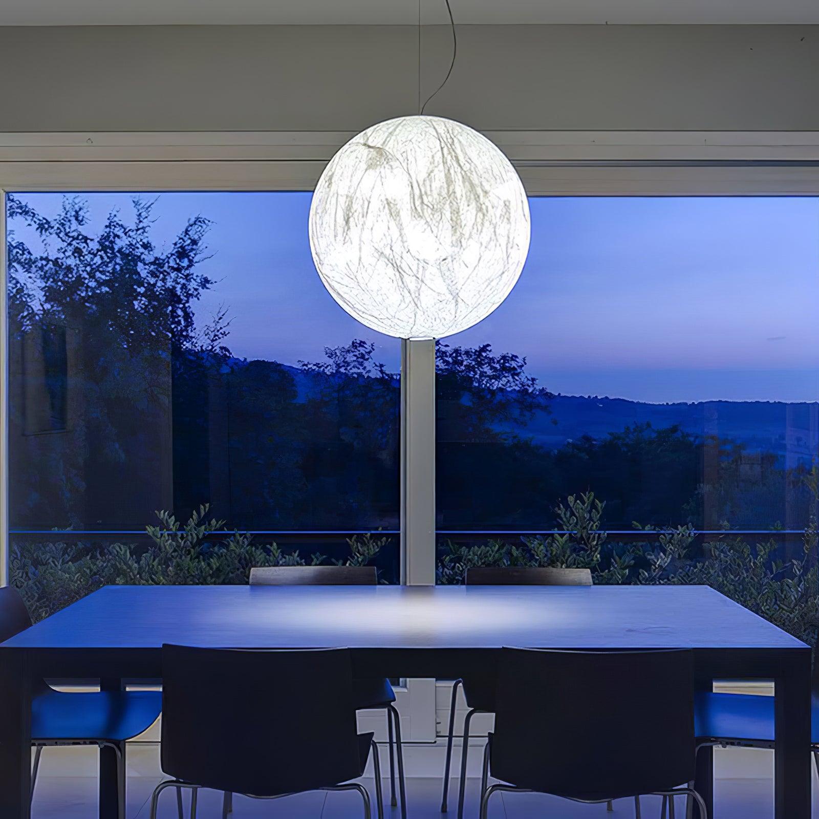 Globe Minimalist Silk Pendant Lamp-Neutral Decor