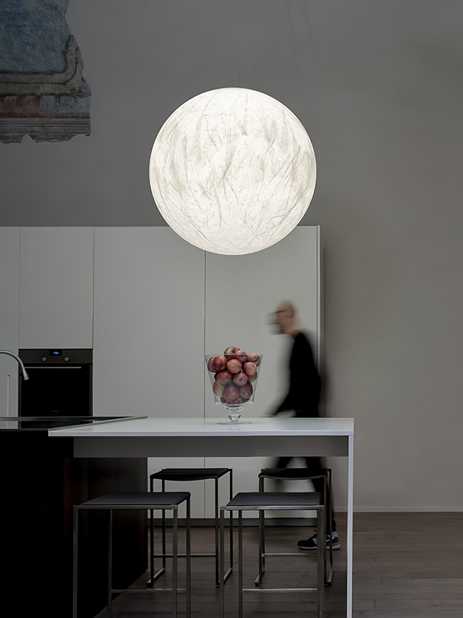 Globe Minimalist Silk Pendant Lamp-Neutral Decor