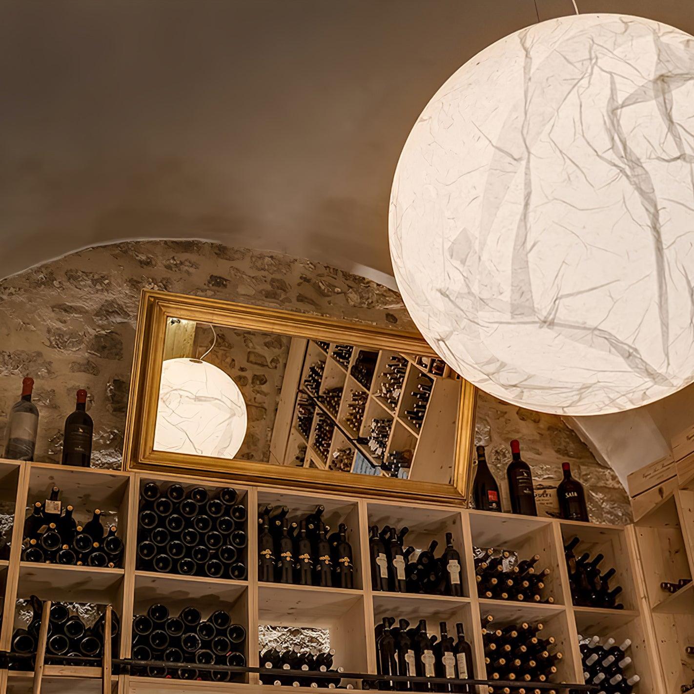 Globe Minimalist Silk Pendant Lamp-Neutral Decor