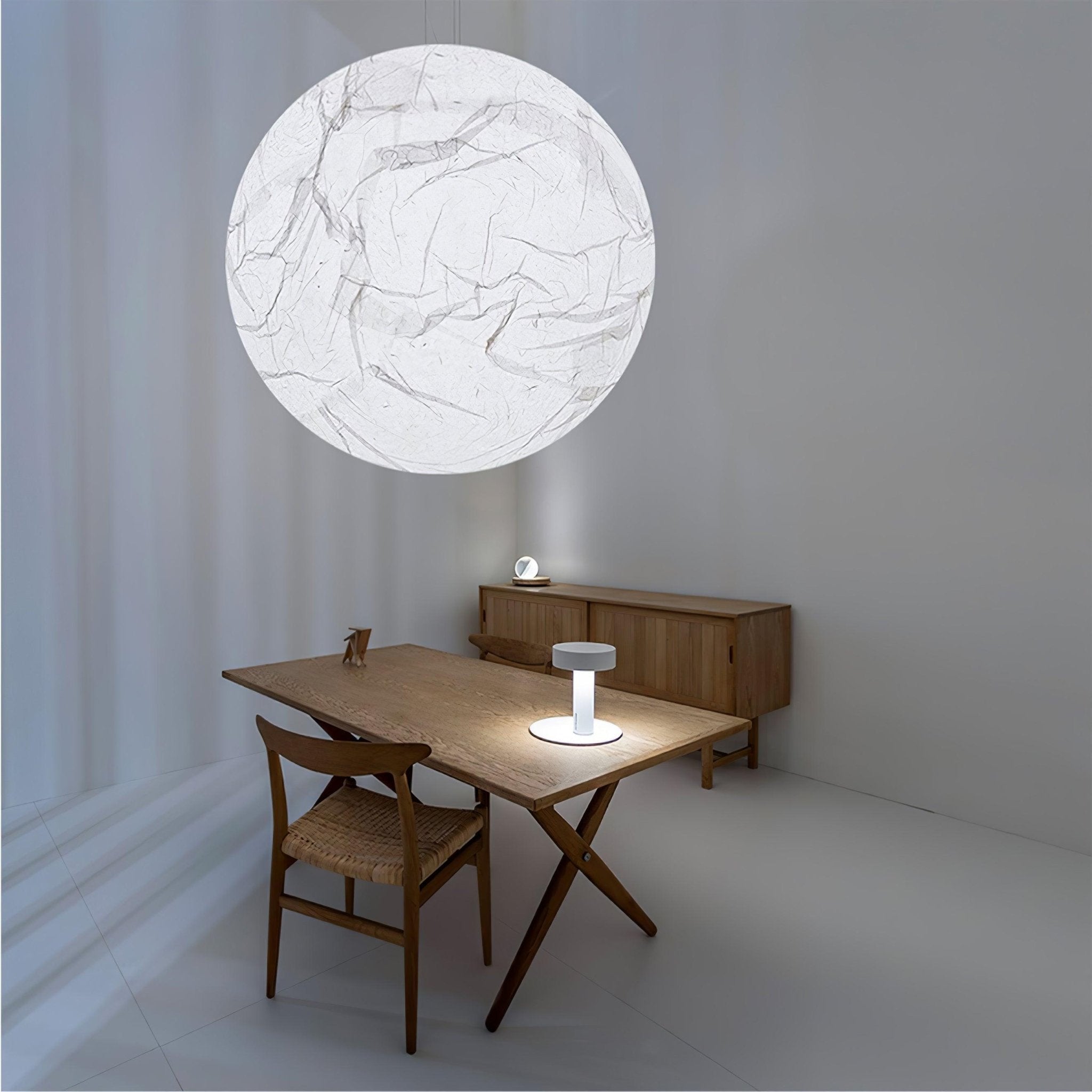 Globe Minimalist Silk Pendant Lamp-Neutral Decor