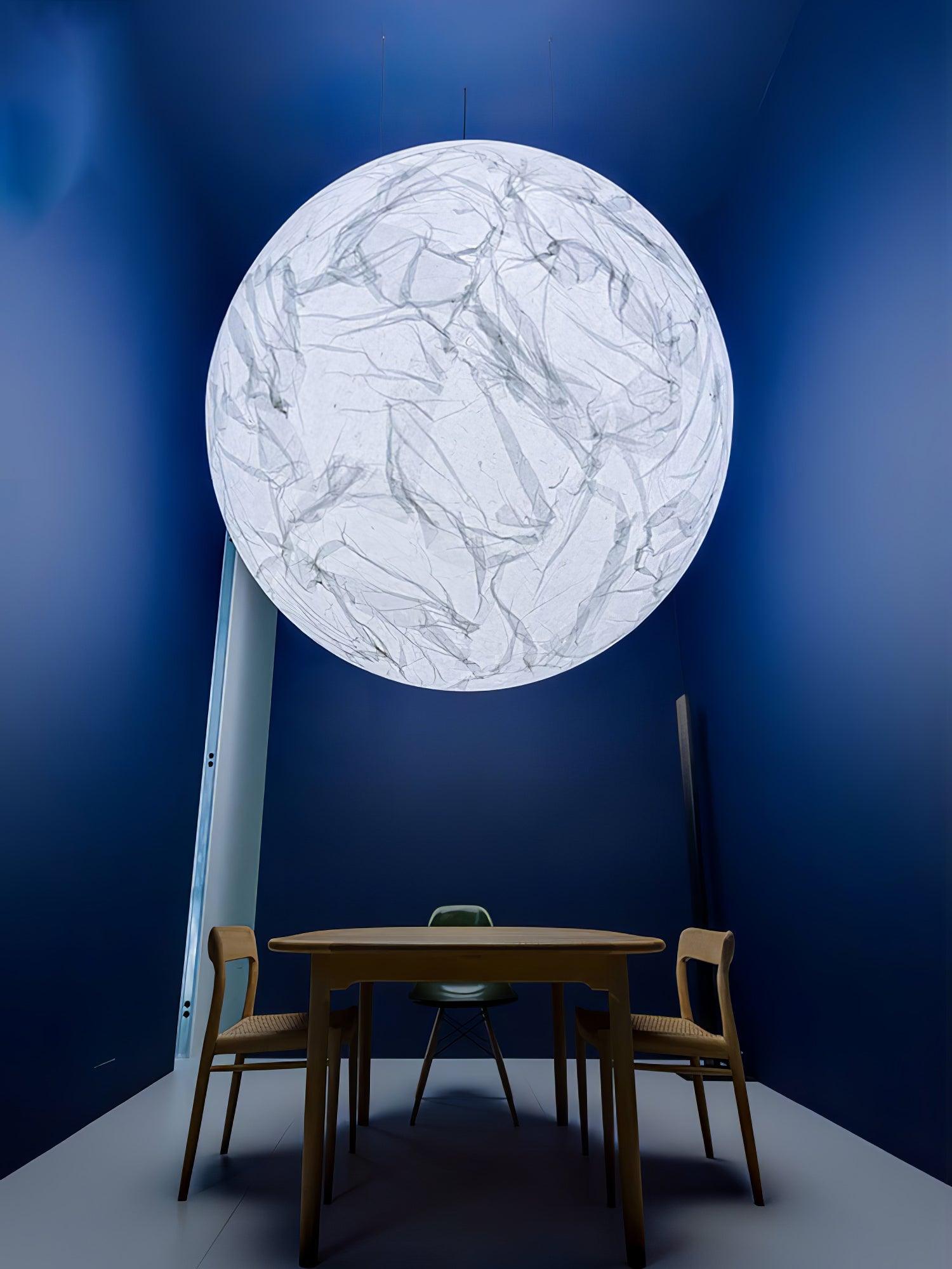 Globe Minimalist Silk Pendant Lamp-Neutral Decor