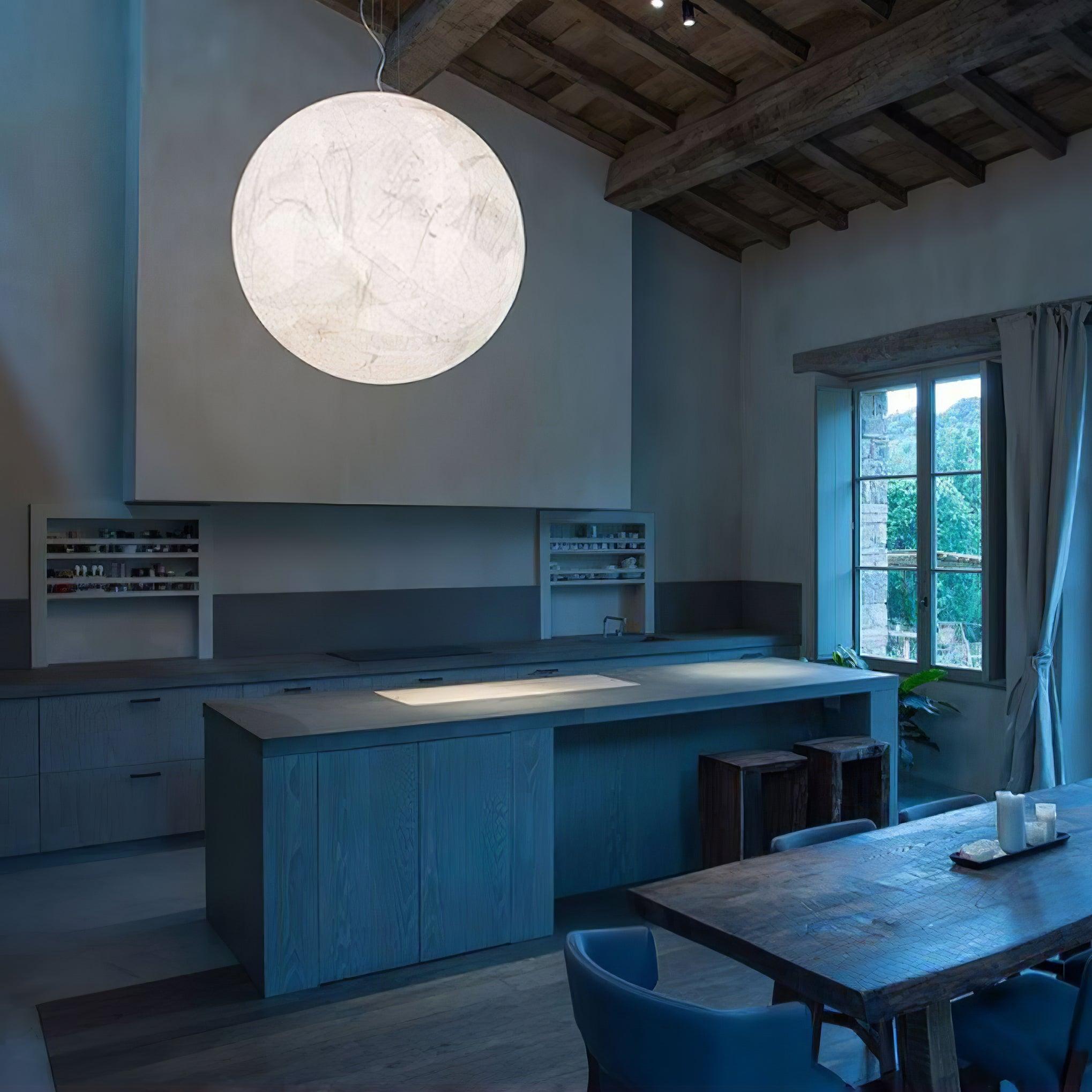 Globe Minimalist Silk Pendant Lamp-Neutral Decor
