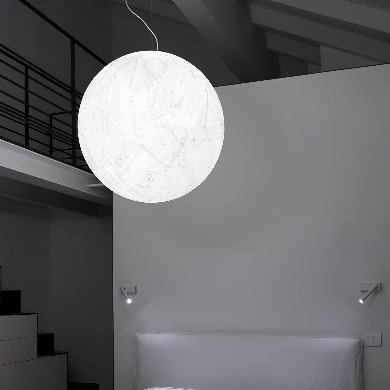 Globe Minimalist Silk Pendant Lamp-Neutral Decor