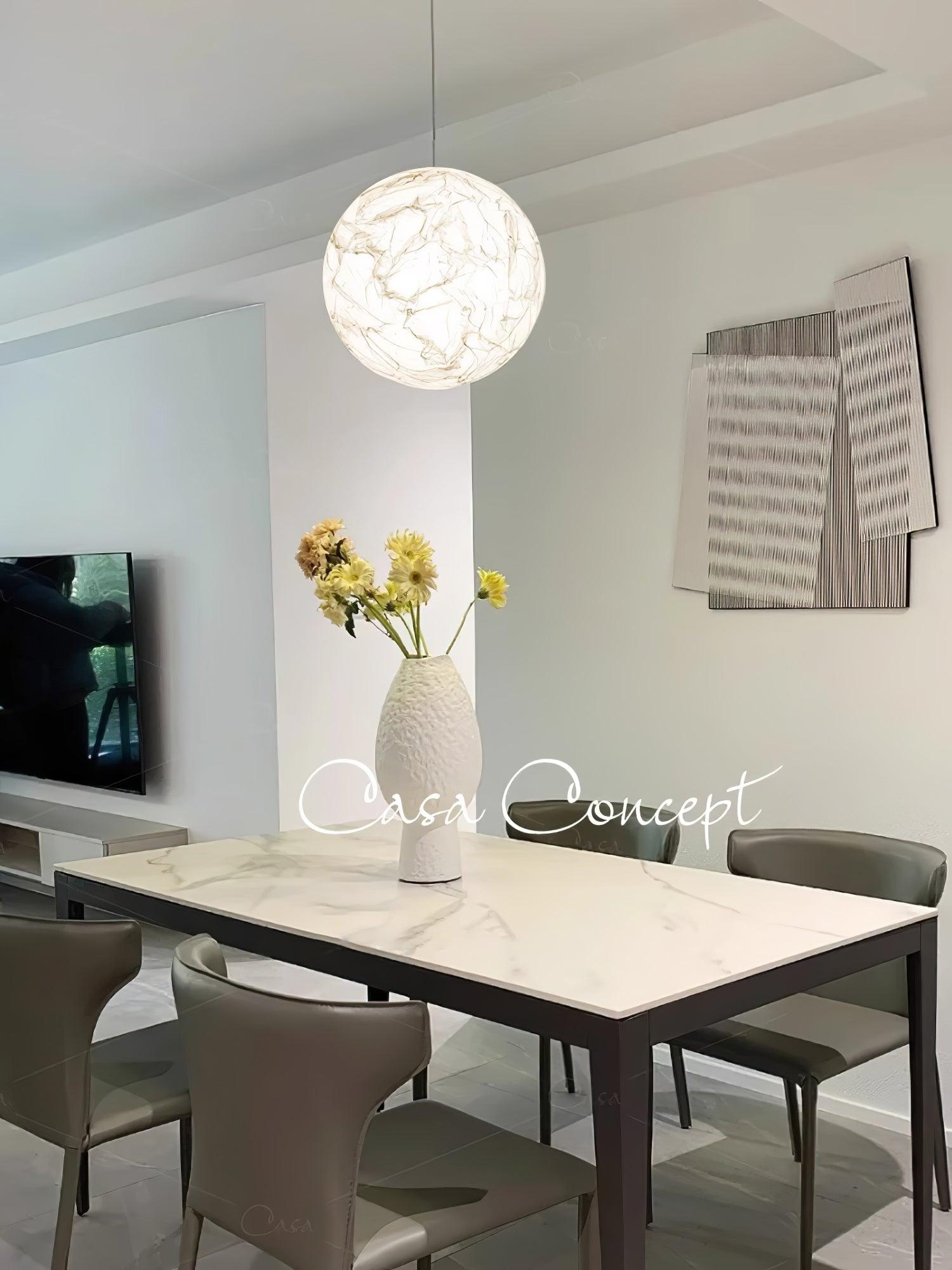 Globe Minimalist Silk Pendant Lamp-Neutral Decor