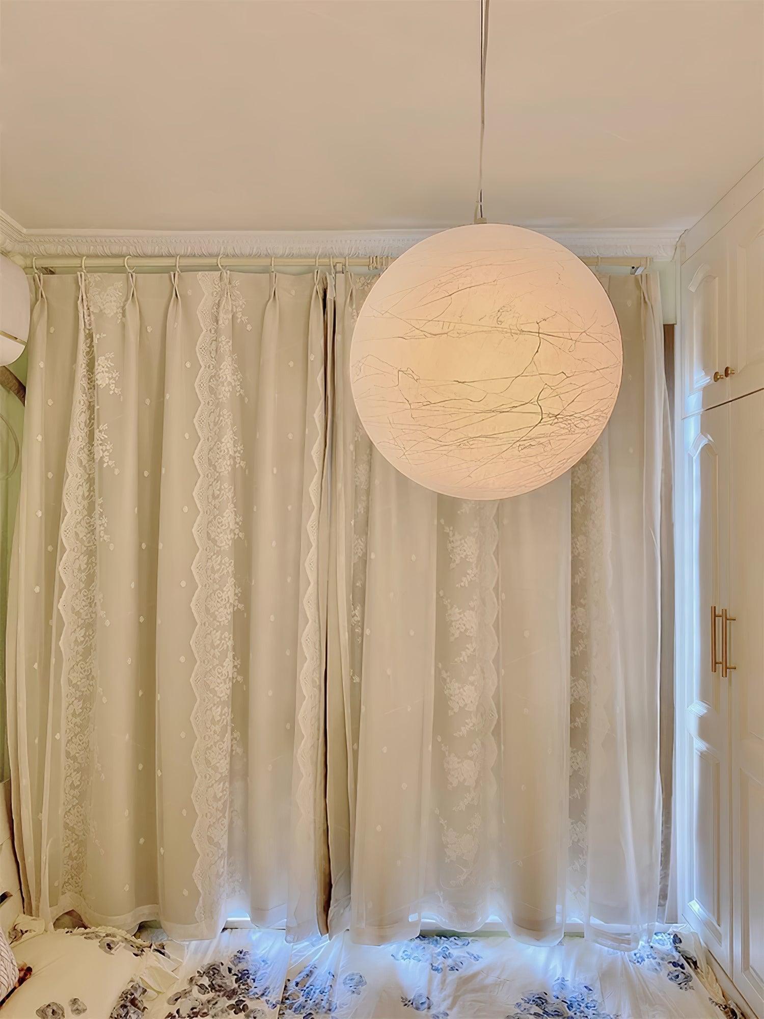 Globe Minimalist Silk Pendant Lamp-Neutral Decor