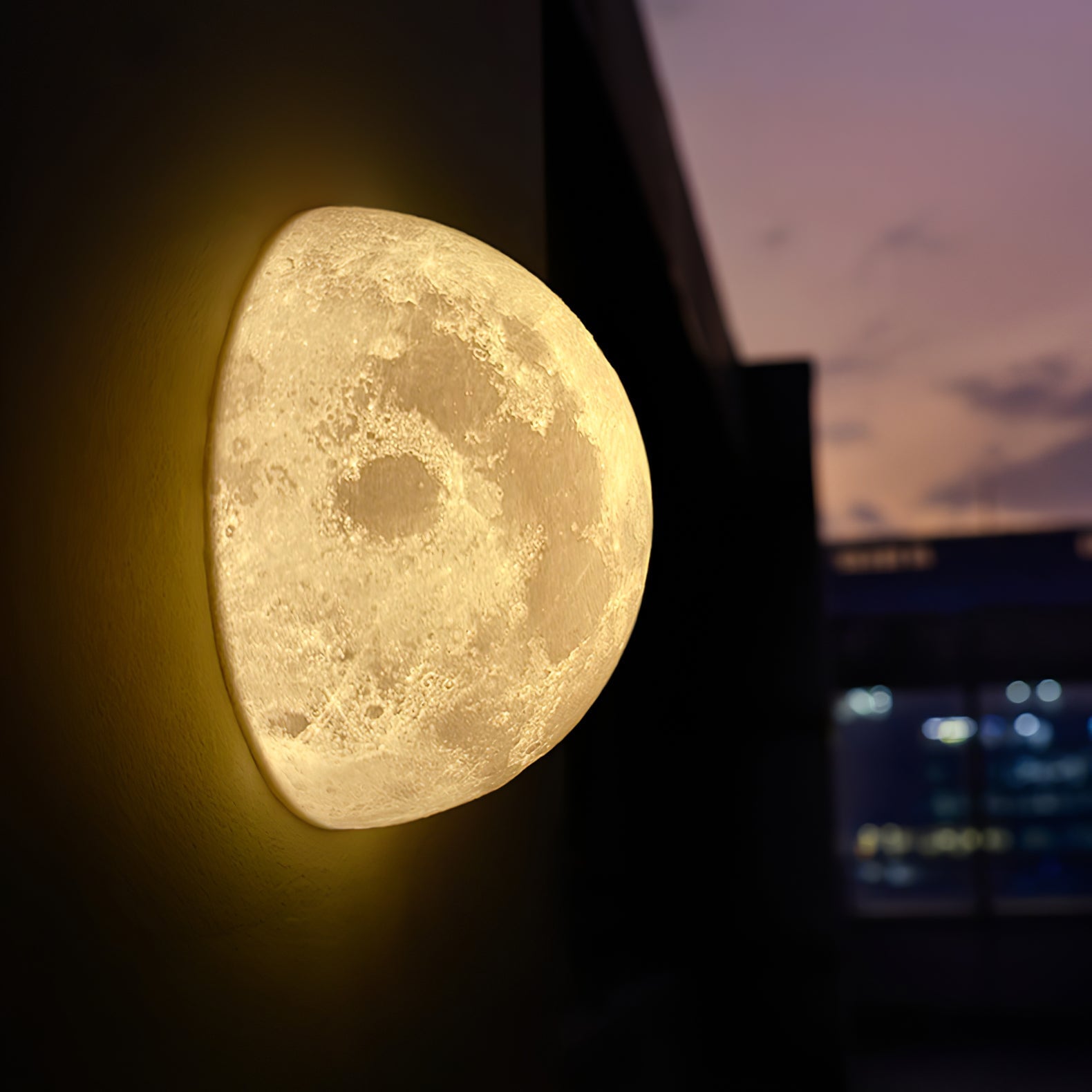 Brivel Nordic Art Moon 3D Plastic Wall Lamp-Neutral Decor