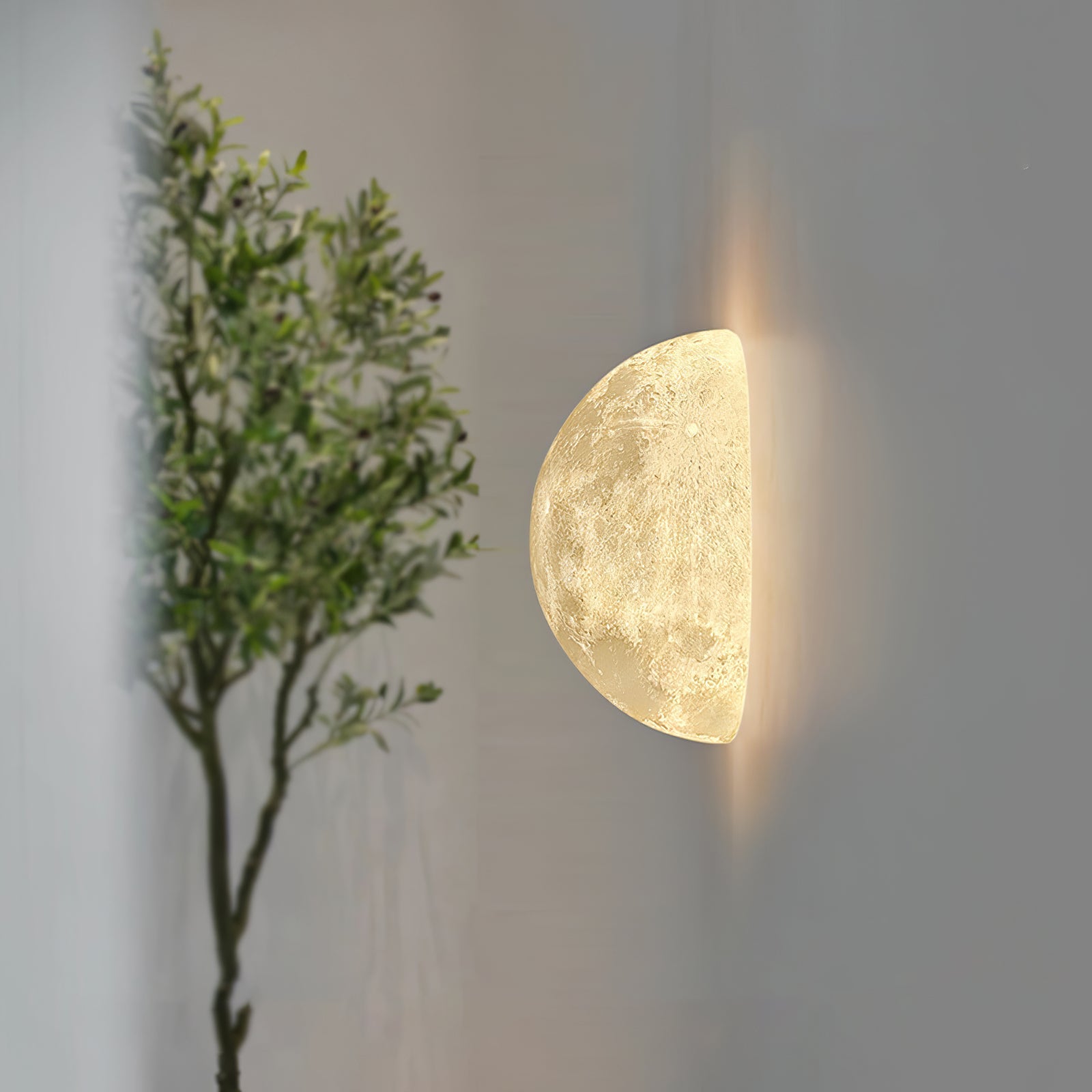Brivel Nordic Art Moon 3D Plastic Wall Lamp-Neutral Decor