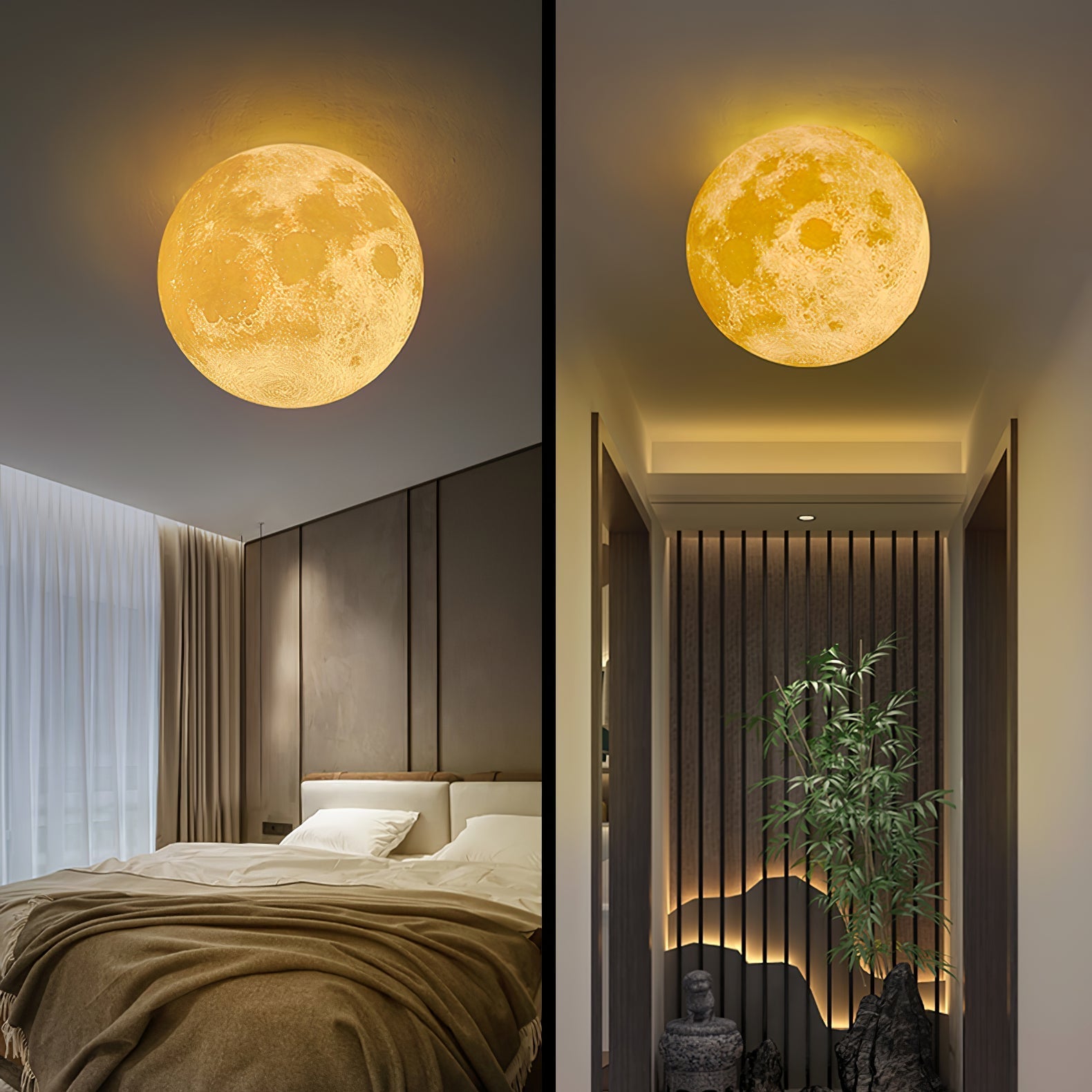 Brivel Nordic Art Moon 3D Plastic Wall Lamp-Neutral Decor