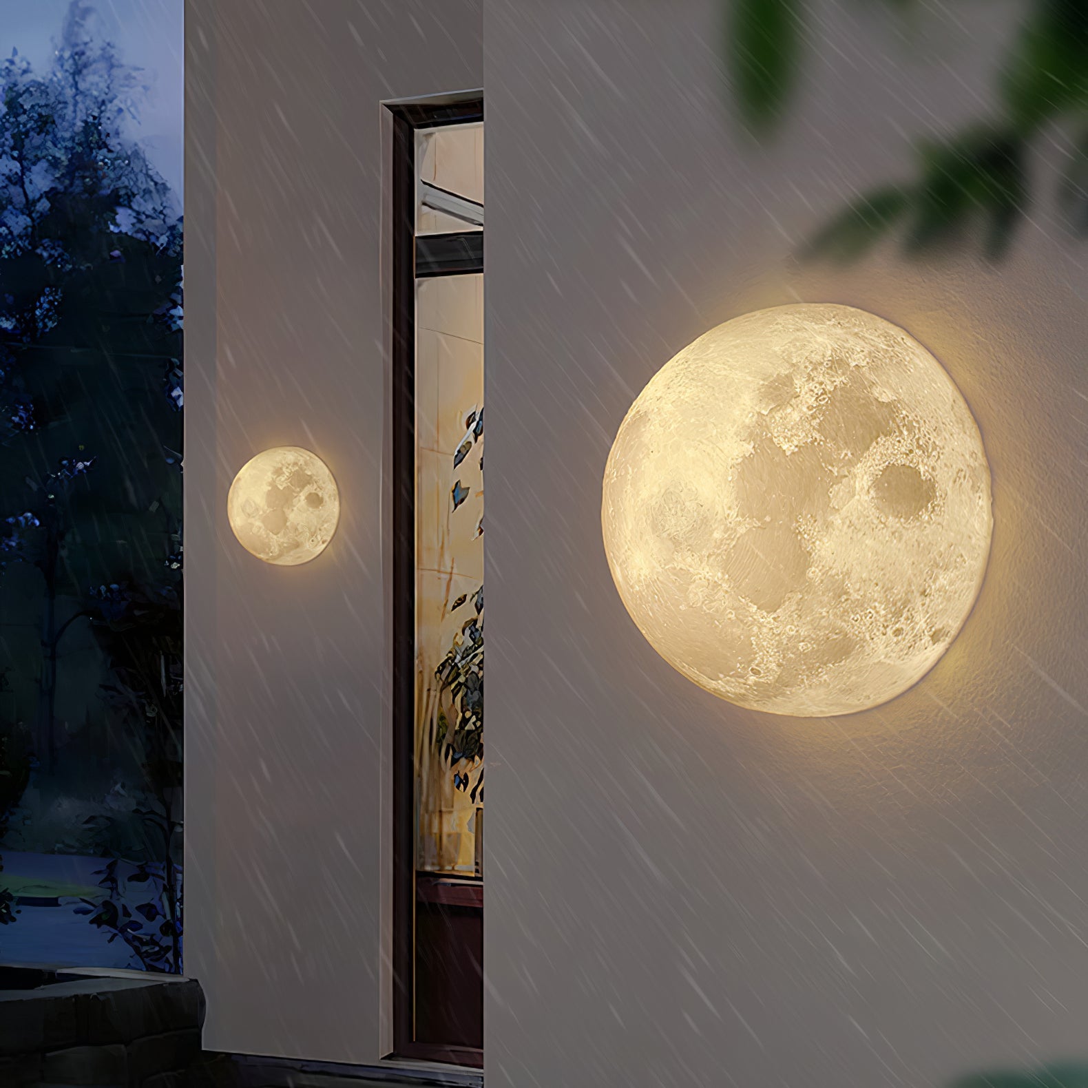 Brivel Nordic Art Moon 3D Plastic Wall Lamp-Neutral Decor