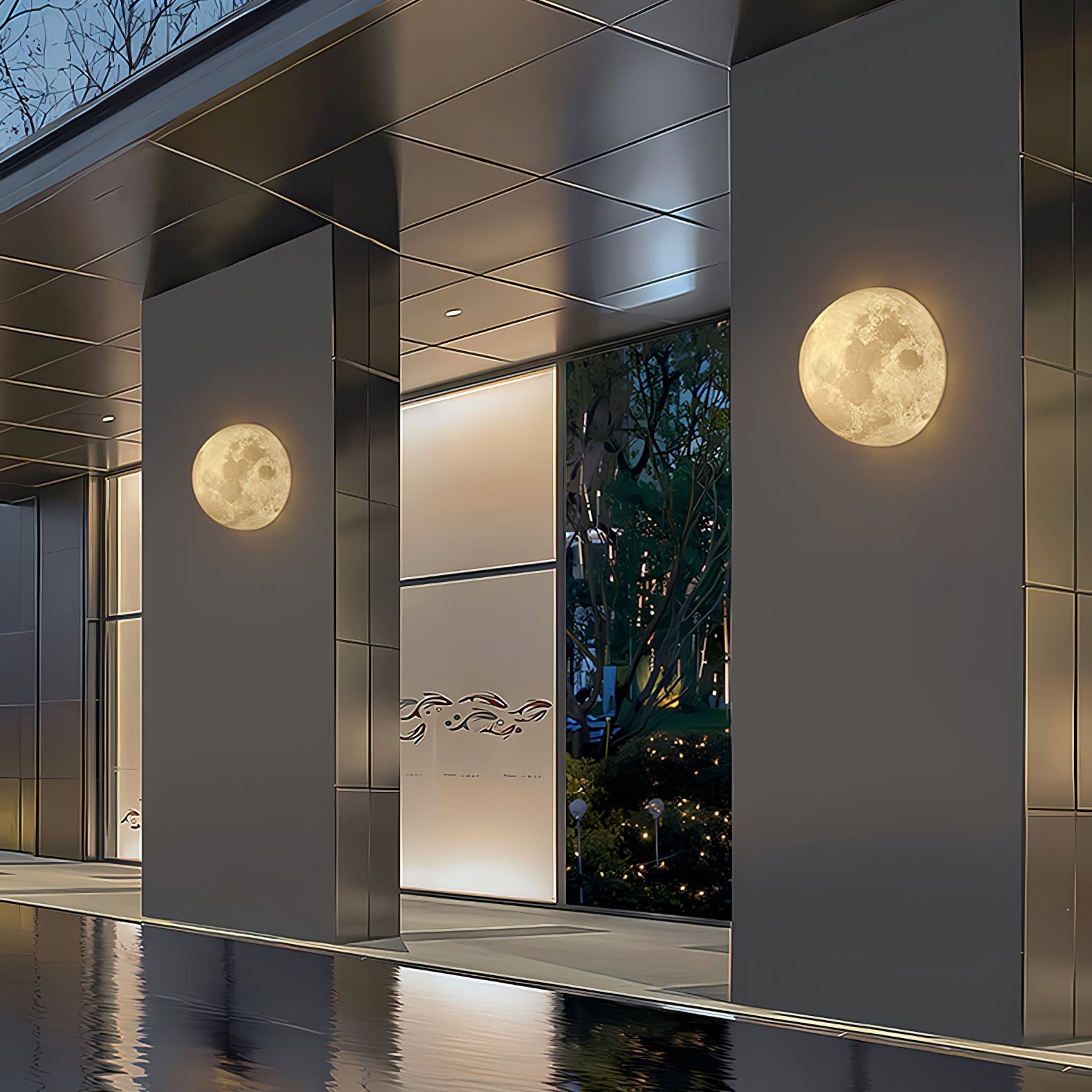 Brivel Nordic Art Moon 3D Plastic Wall Lamp-Neutral Decor