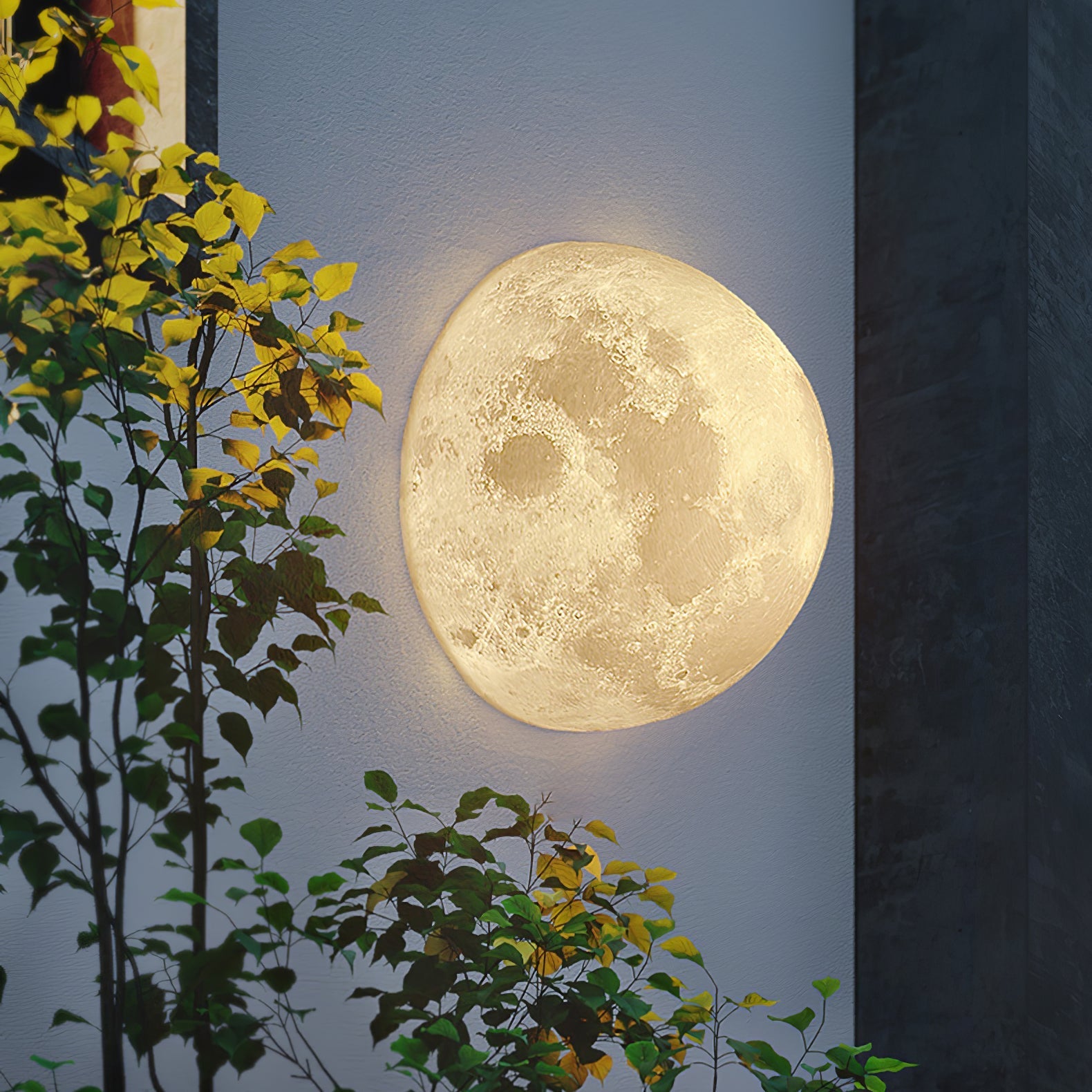 Brivel Nordic Art Moon 3D Plastic Wall Lamp-Neutral Decor