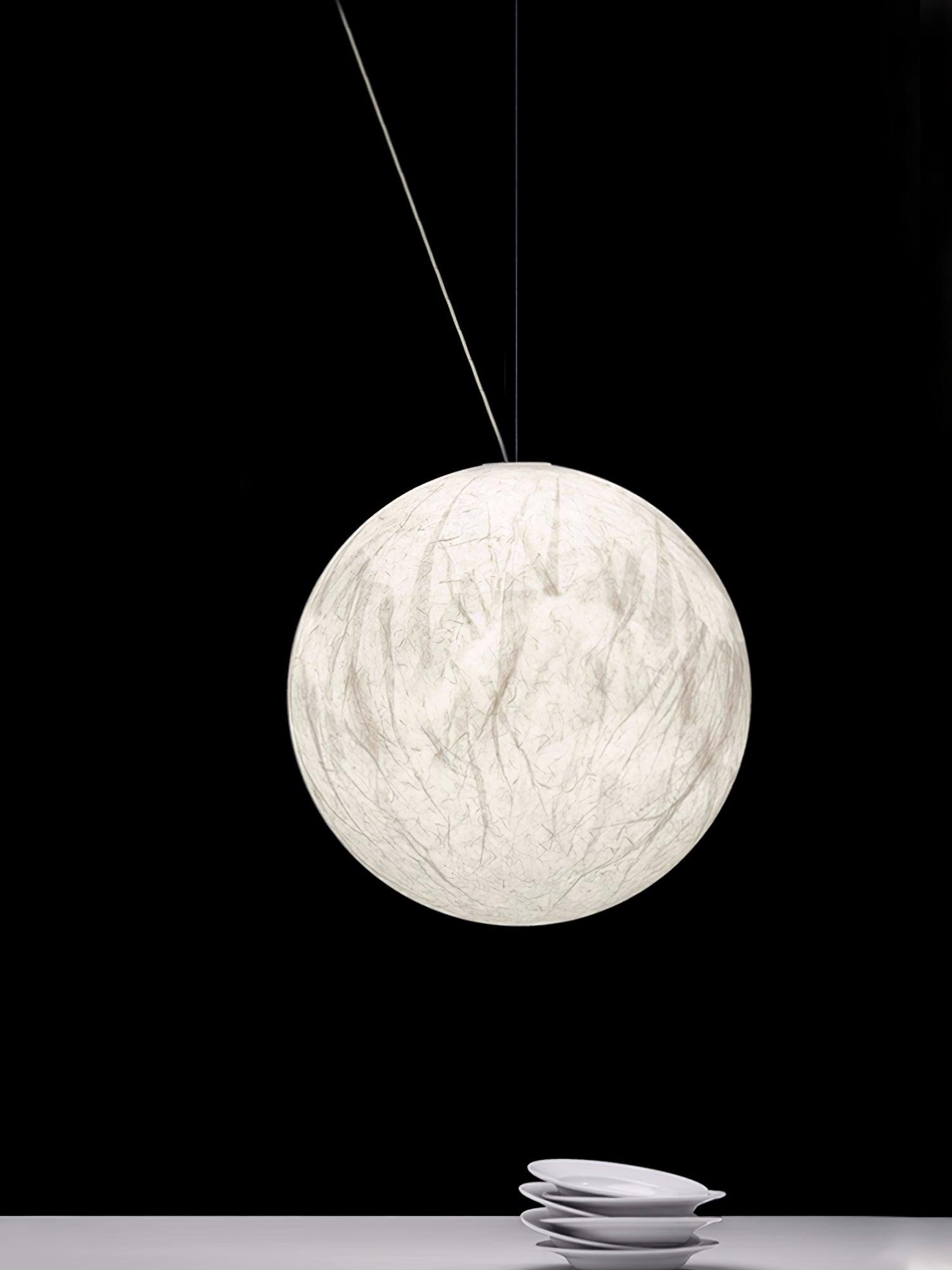 Globe Minimalist Silk Pendant Lamp-Neutral Decor