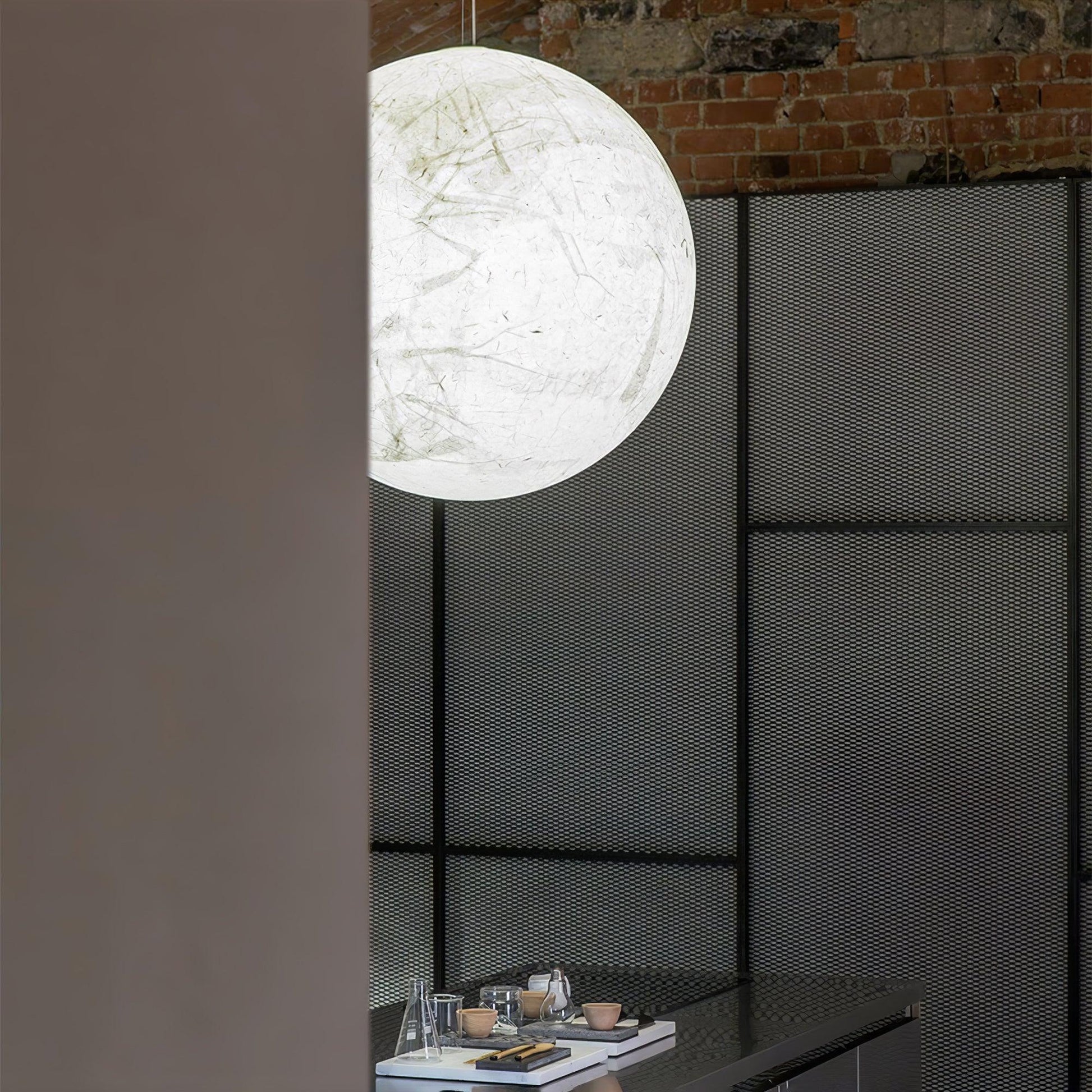 Globe Minimalist Silk Pendant Lamp-Neutral Decor
