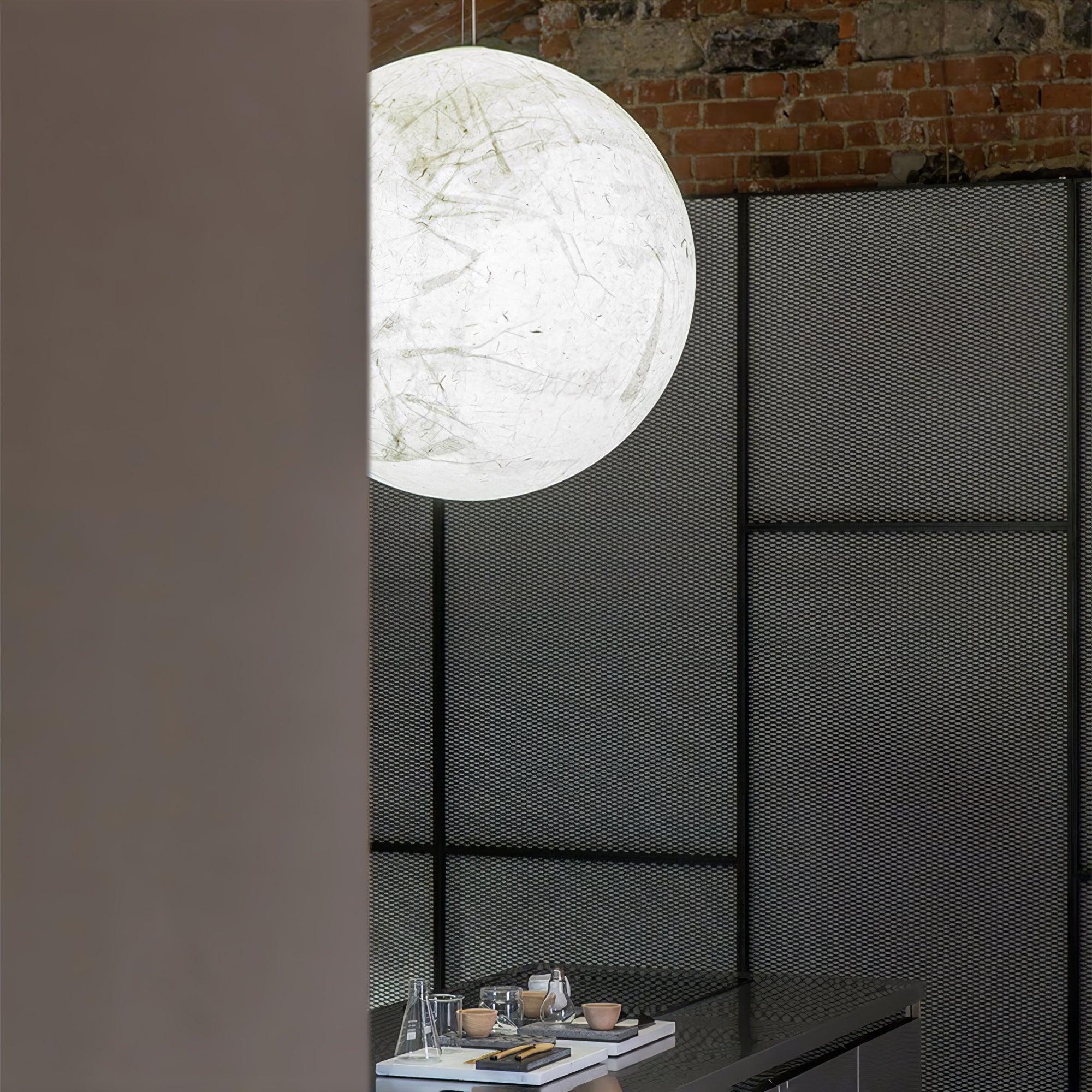 Globe Minimalist Silk Pendant Lamp-Neutral Decor