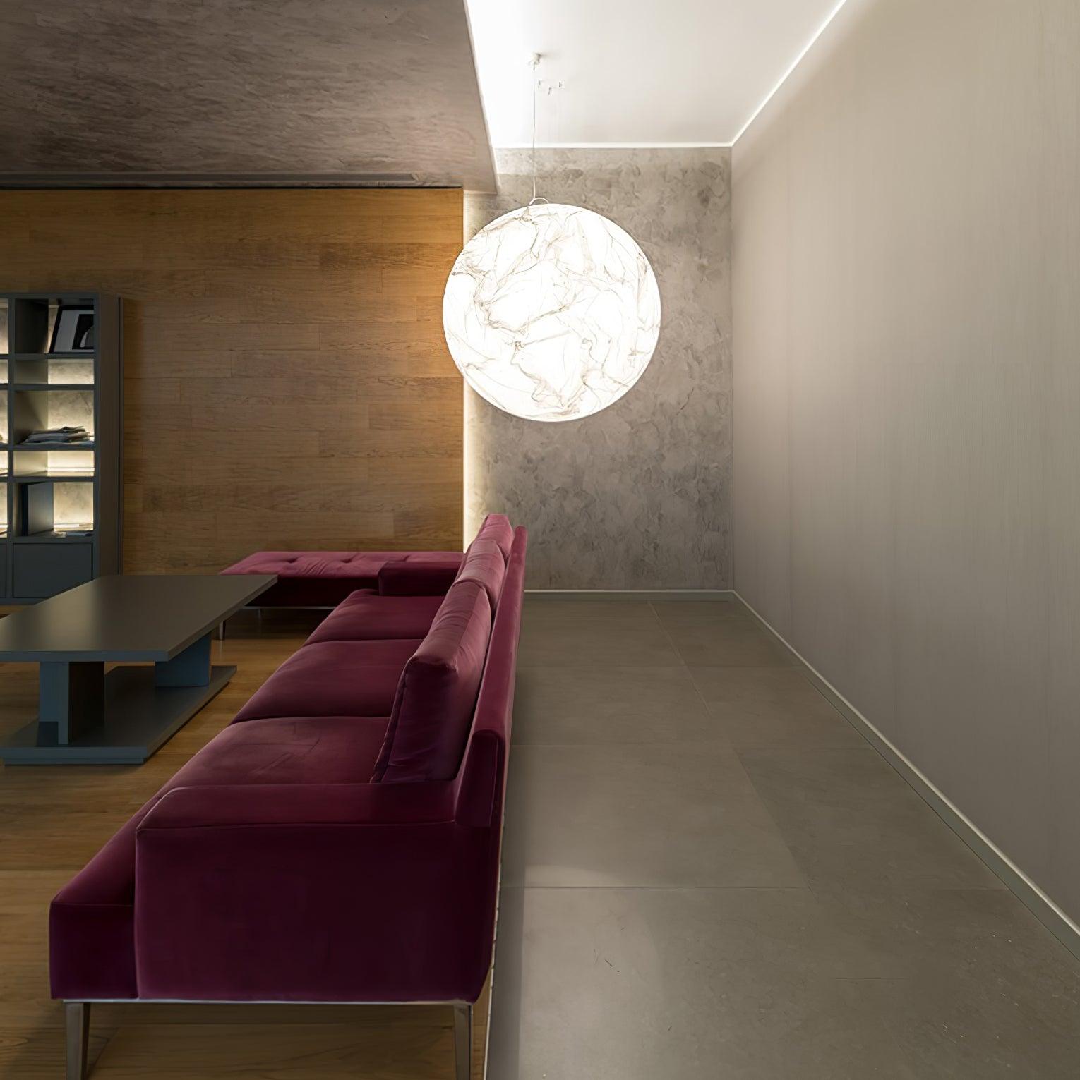Globe Minimalist Silk Pendant Lamp-Neutral Decor
