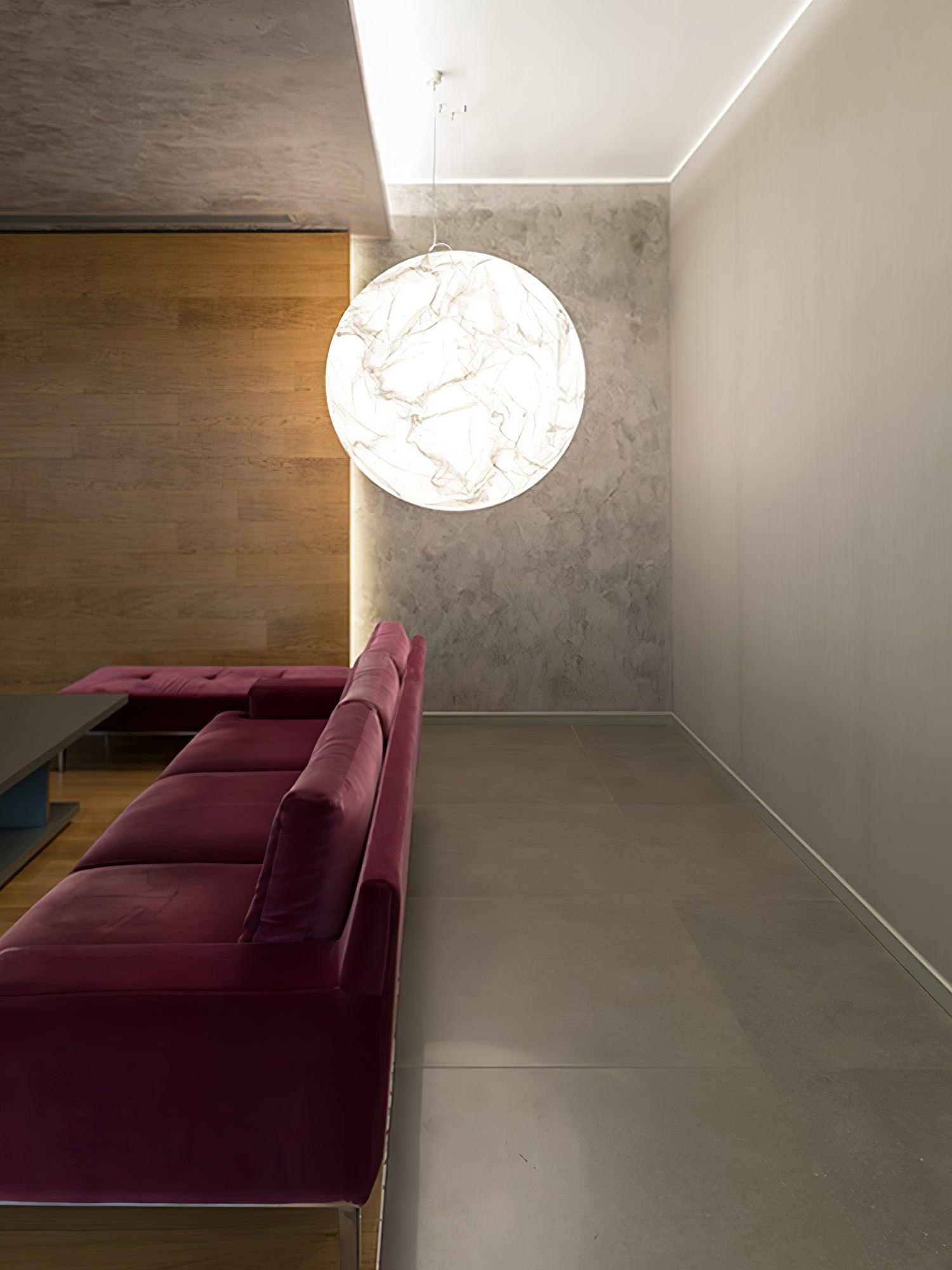 Globe Minimalist Silk Pendant Lamp-Neutral Decor