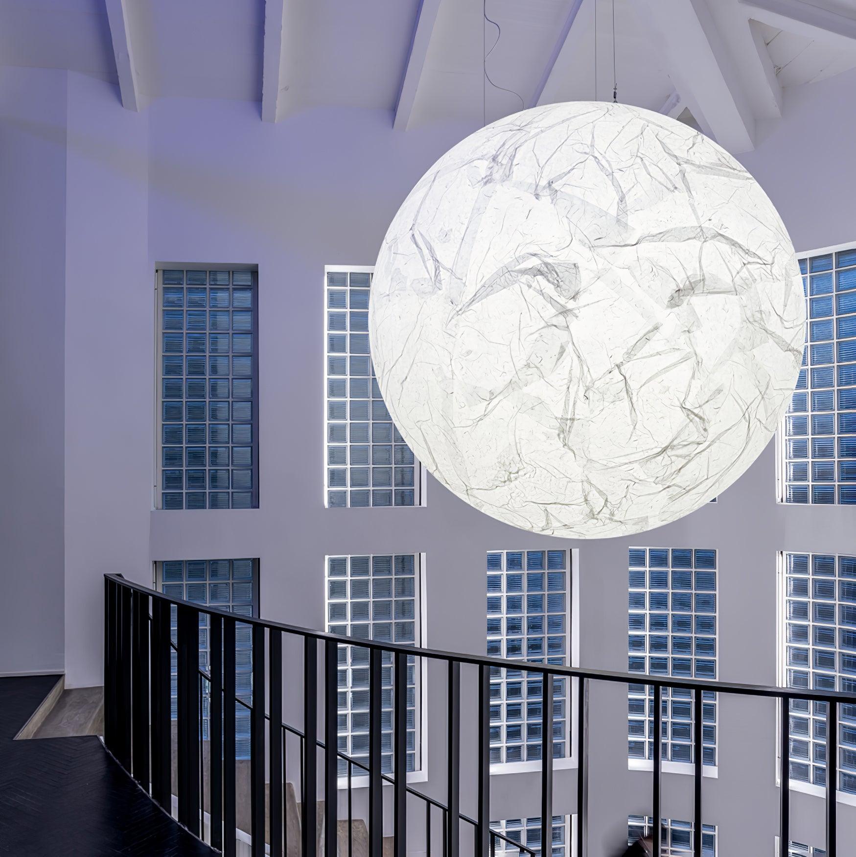 Globe Minimalist Silk Pendant Lamp-Neutral Decor