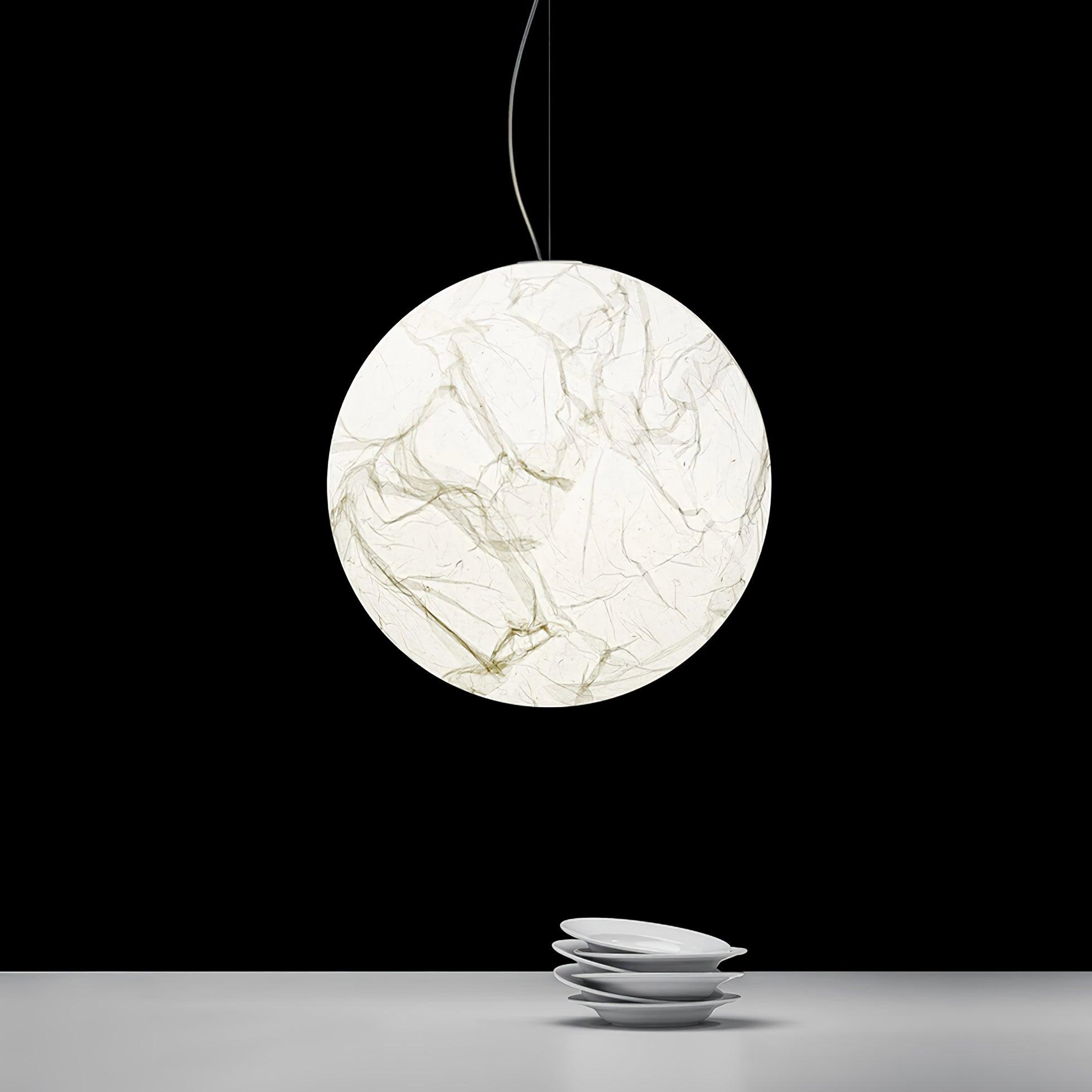 Globe Minimalist Silk Pendant Lamp-Neutral Decor