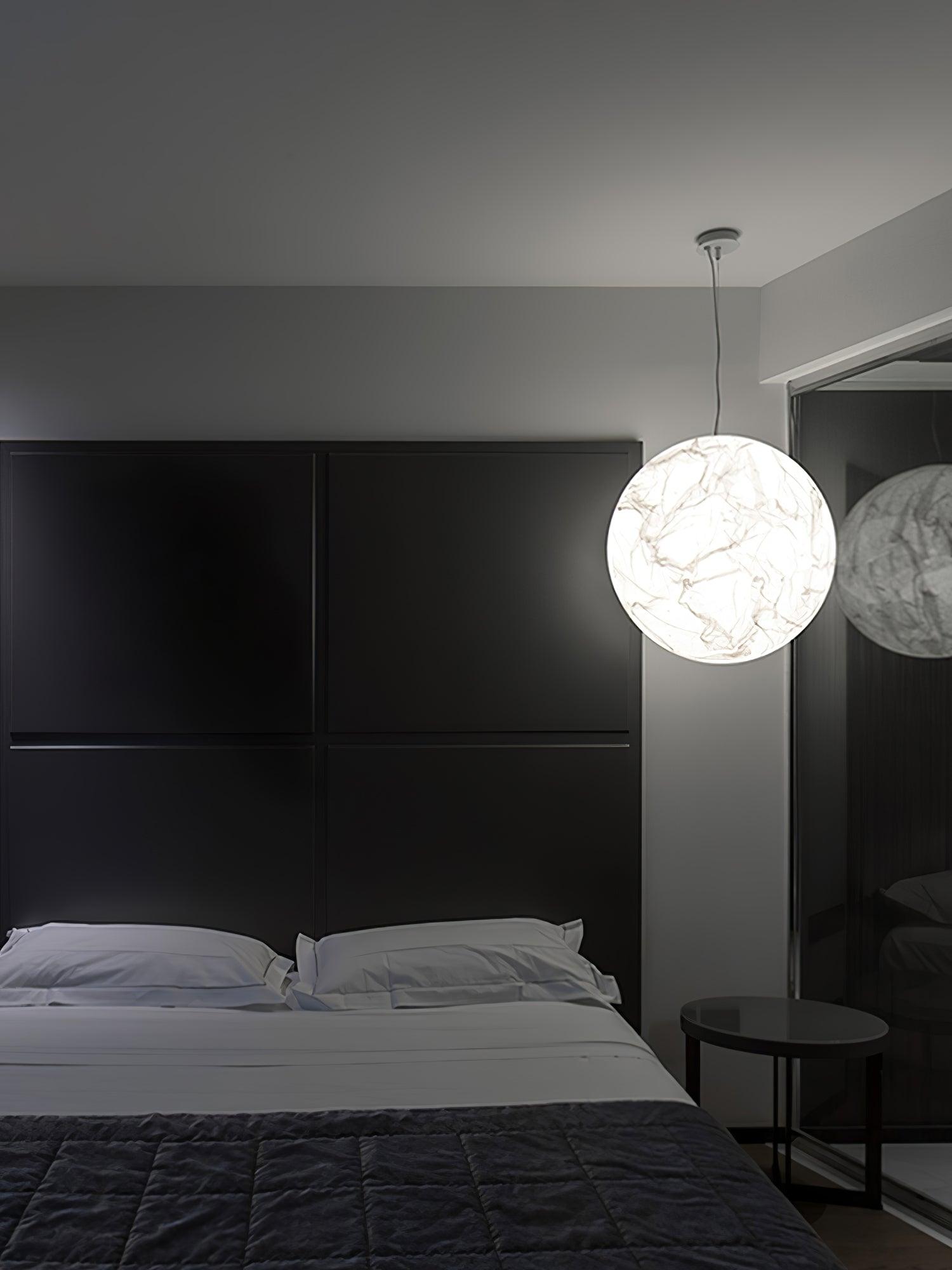 Globe Minimalist Silk Pendant Lamp-Neutral Decor