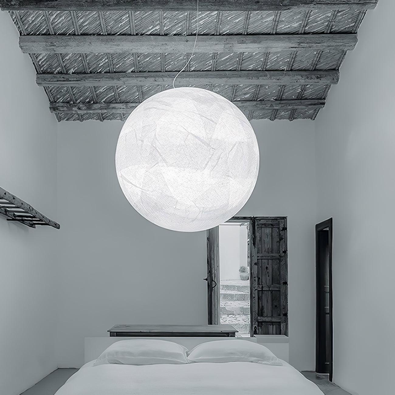Globe Minimalist Silk Pendant Lamp-Neutral Decor