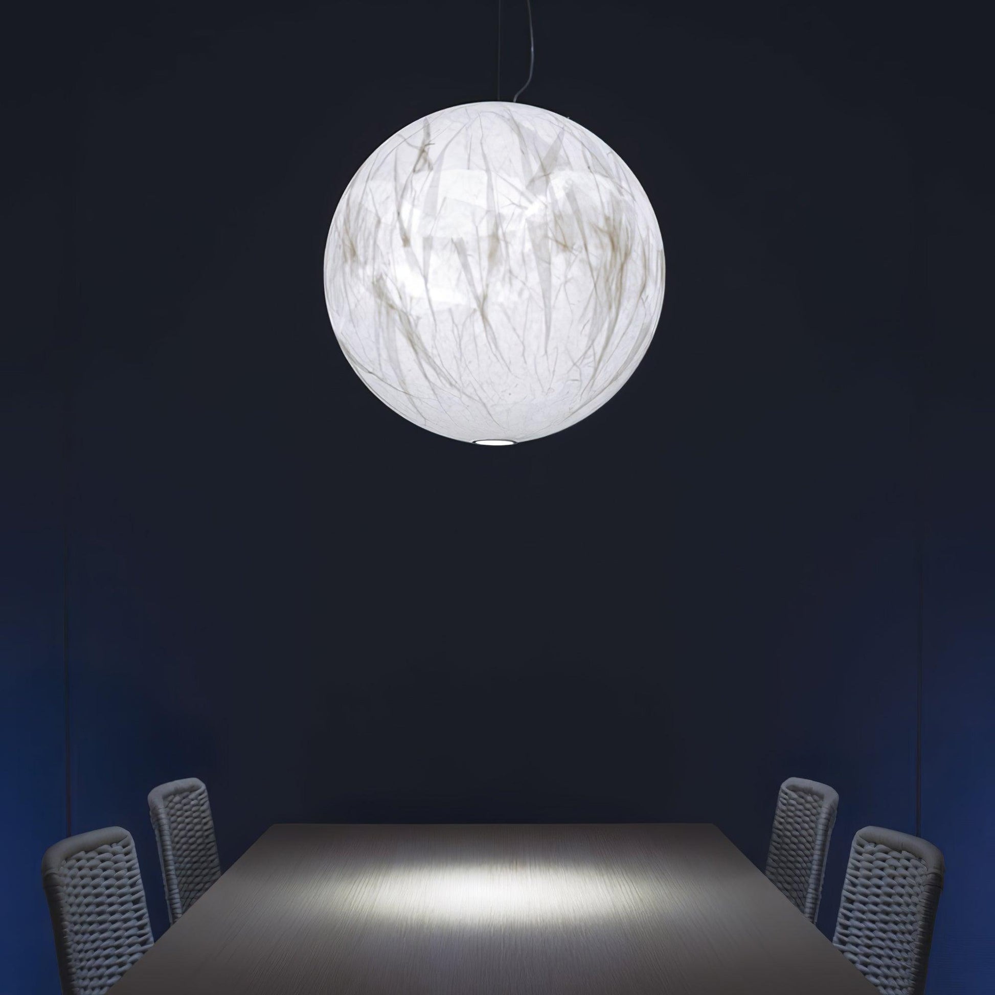 Globe Minimalist Silk Pendant Lamp-Neutral Decor