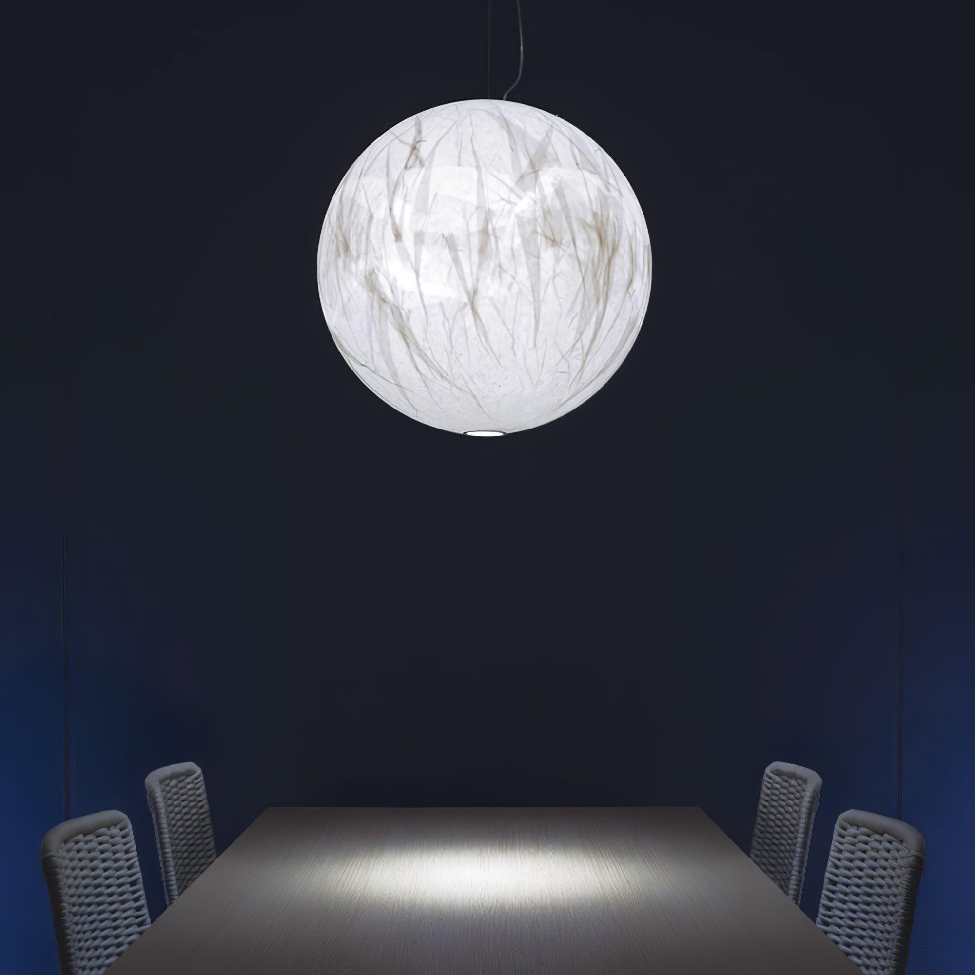 Globe Minimalist Silk Pendant Lamp-Neutral Decor
