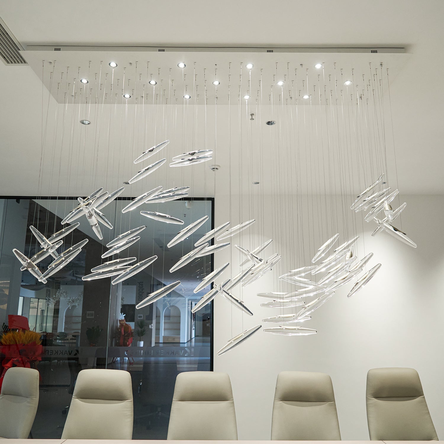 Hylor Luxury Moonlight Whispers Glass Chandelier-Neutral Decor