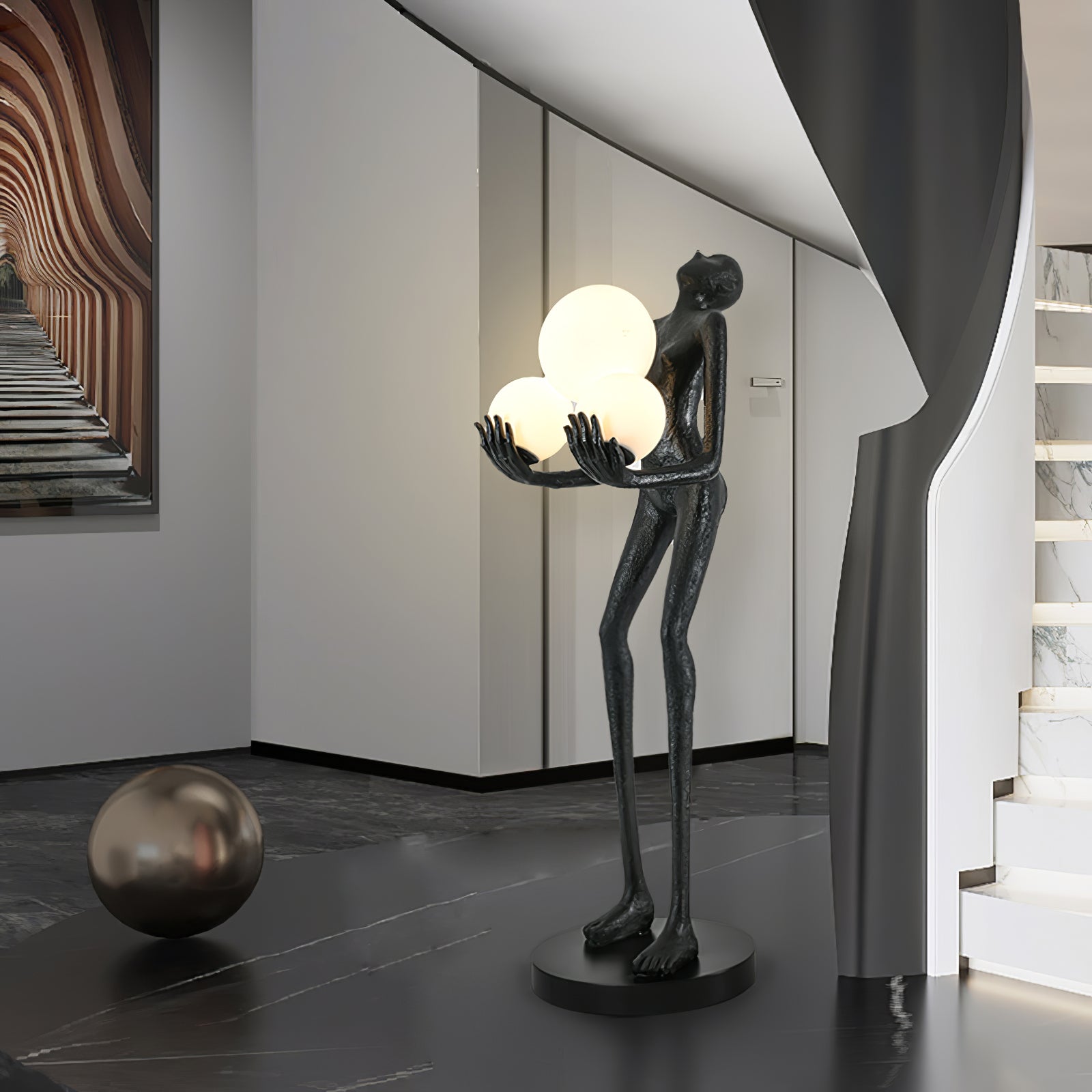 Erthearae Abstract Iron Floor Lamp-Neutral Decor