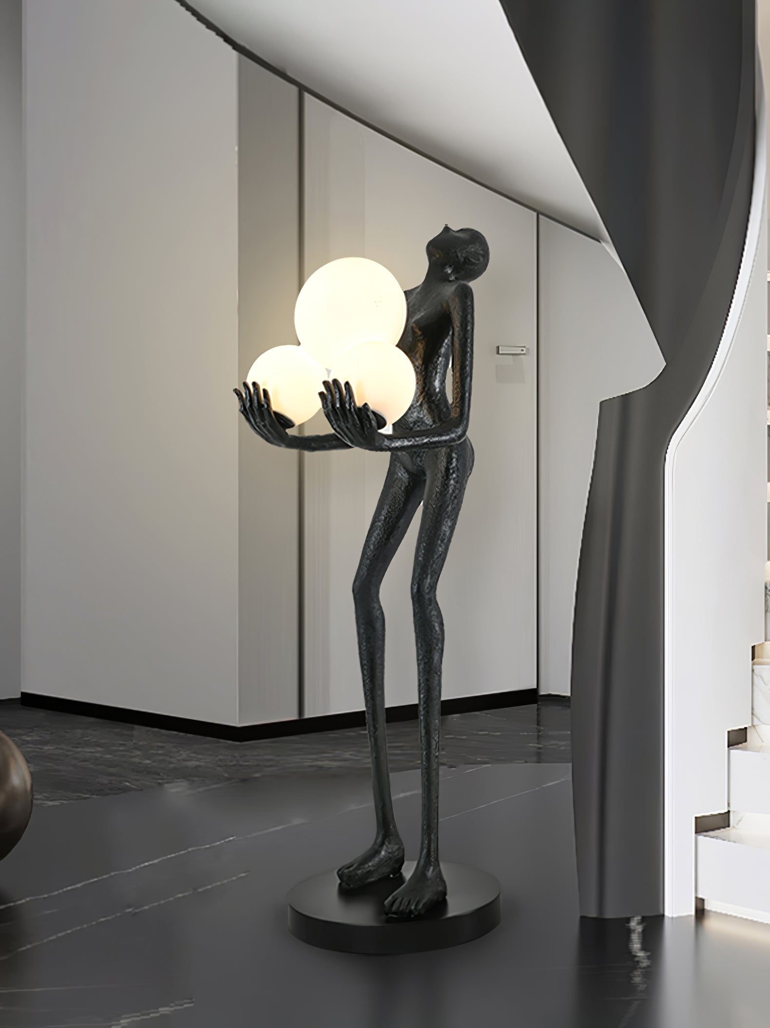Erthearae Abstract Iron Floor Lamp-Neutral Decor