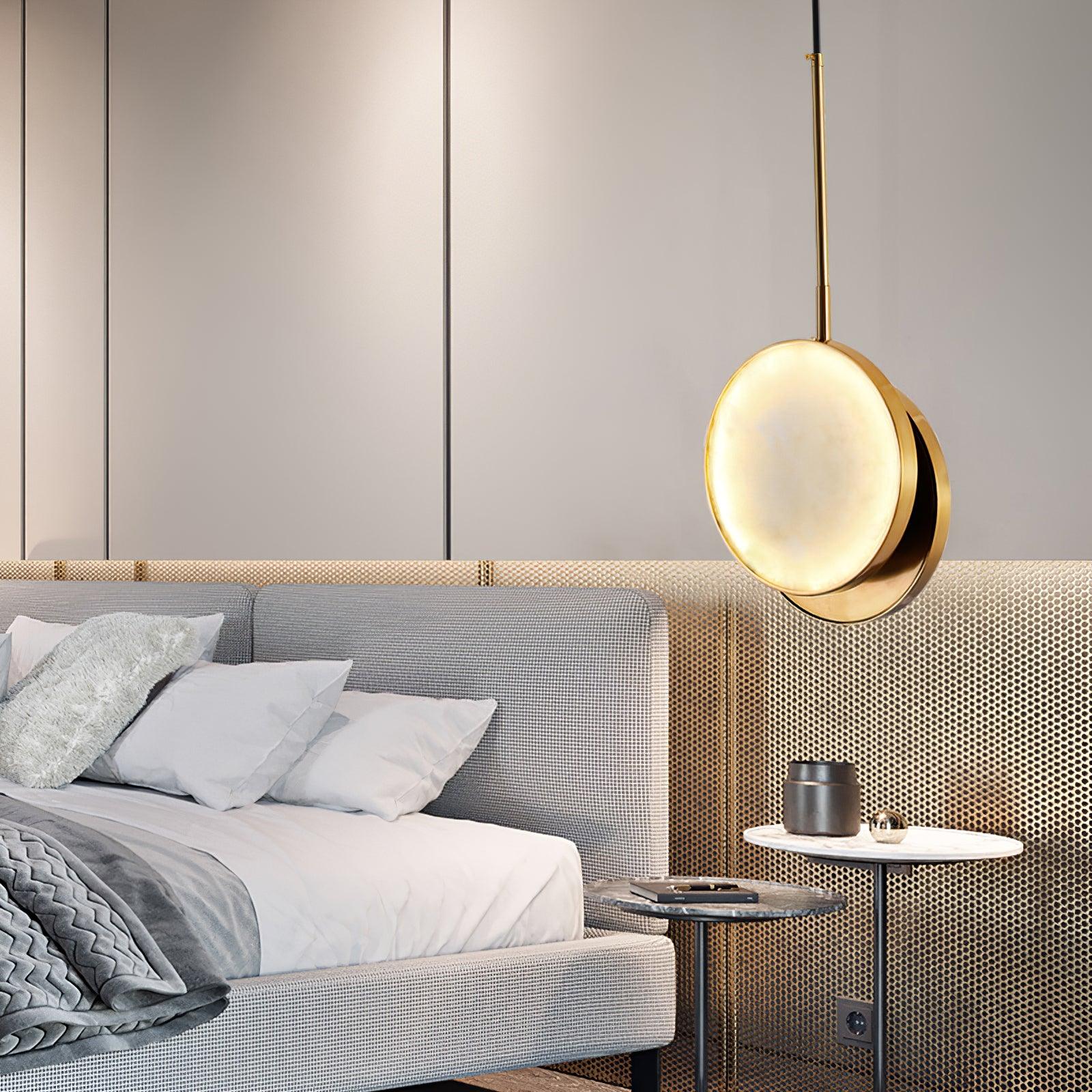 Synoryra Dual Disc Alabaster Pendant Light-Neutral Decor