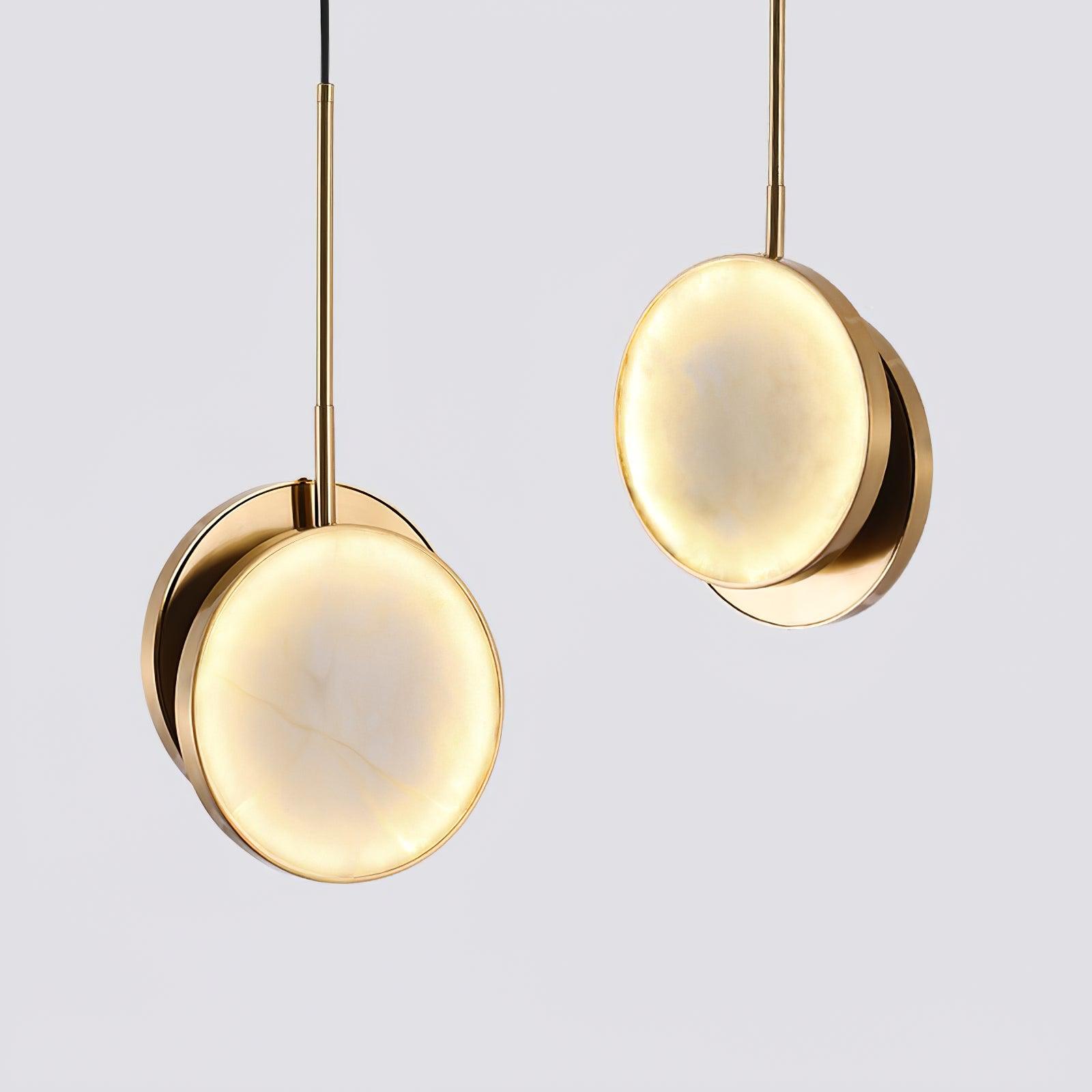 Synoryra Dual Disc Alabaster Pendant Light-Neutral Decor