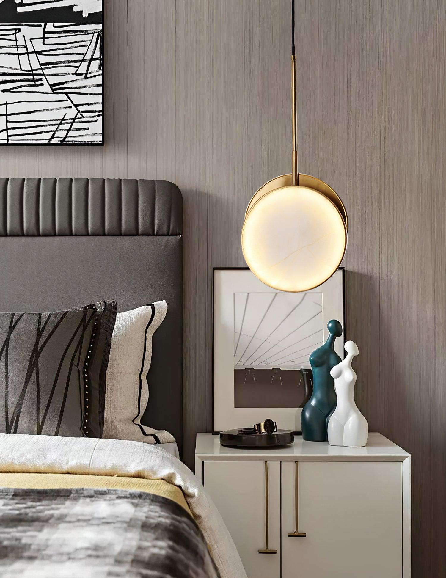 Synoryra Dual Disc Alabaster Pendant Light-Neutral Decor