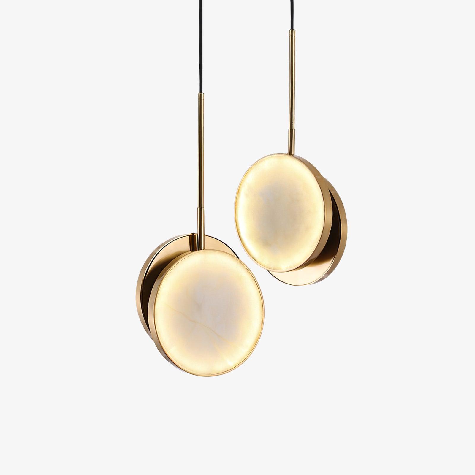 Synoryra Dual Disc Alabaster Pendant Light-Neutral Decor