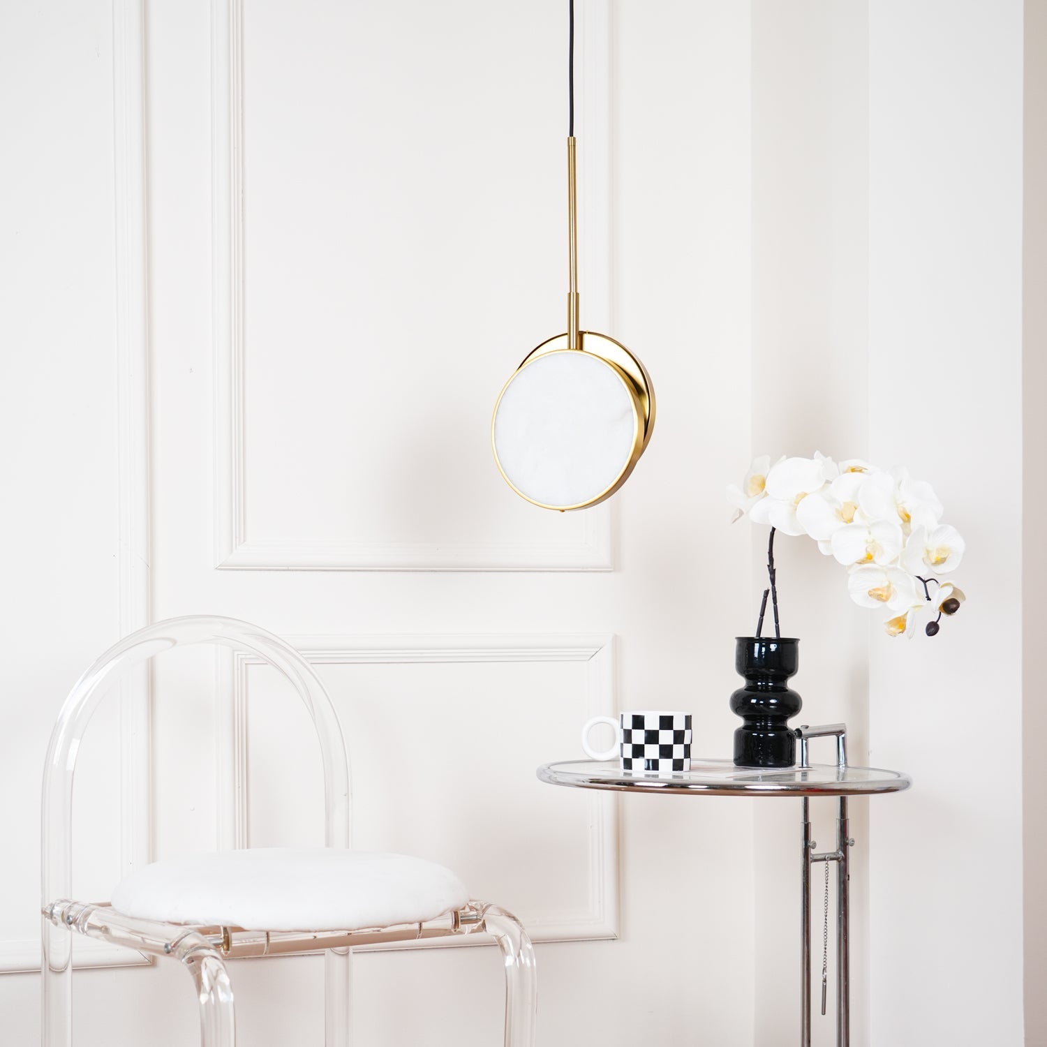 Synoryra Dual Disc Alabaster Pendant Light-Neutral Decor