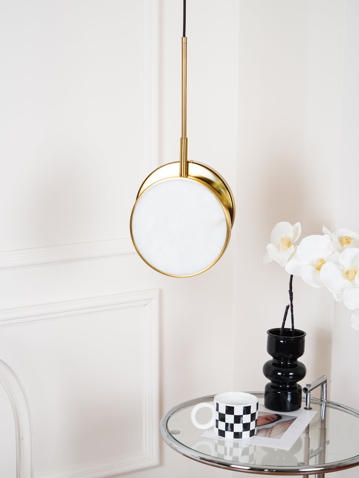 Synoryra Dual Disc Alabaster Pendant Light-Neutral Decor