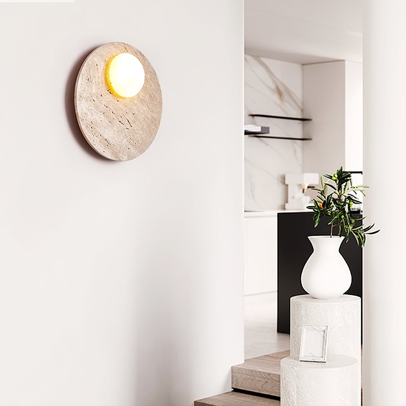 Vizoriel Travertine Wall Light-Neutral Decor