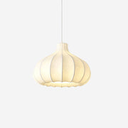 Pendant Light Silky Pleated Silk Shade White