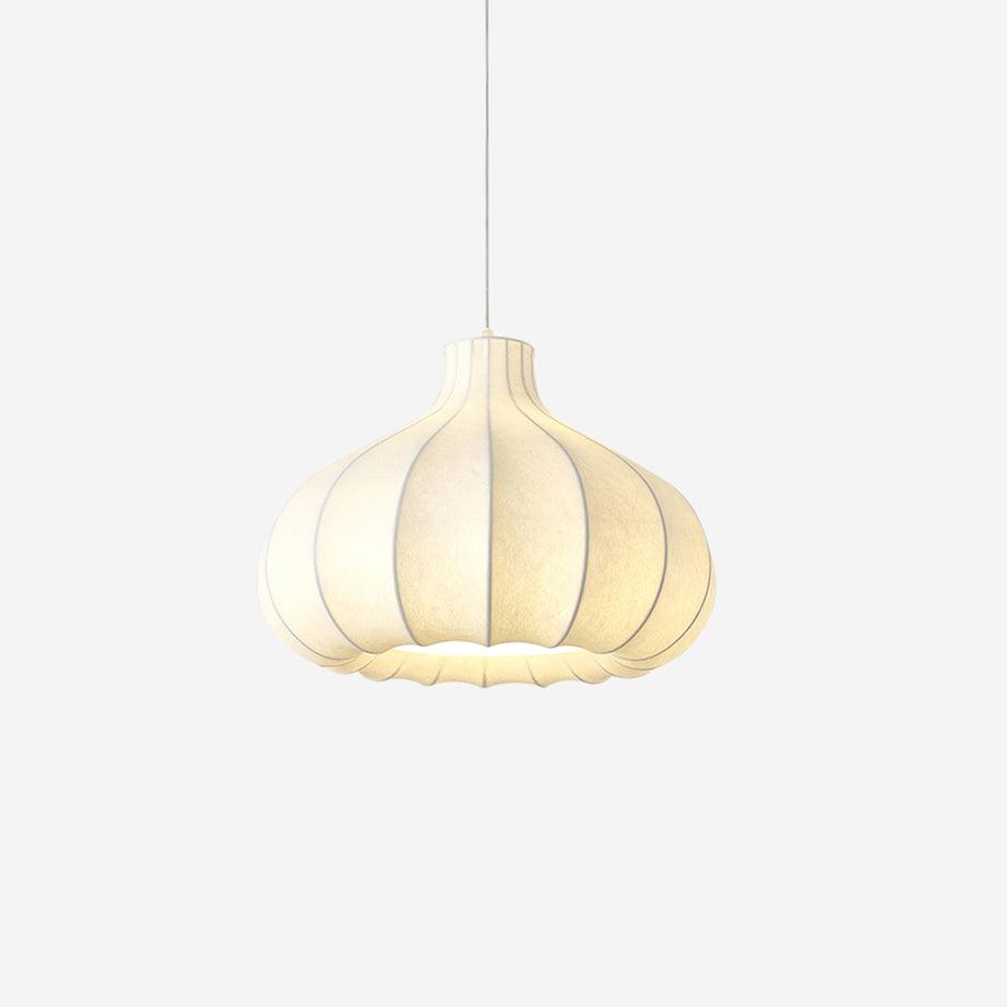 Pendant Light Silky Pleated Silk Shade White