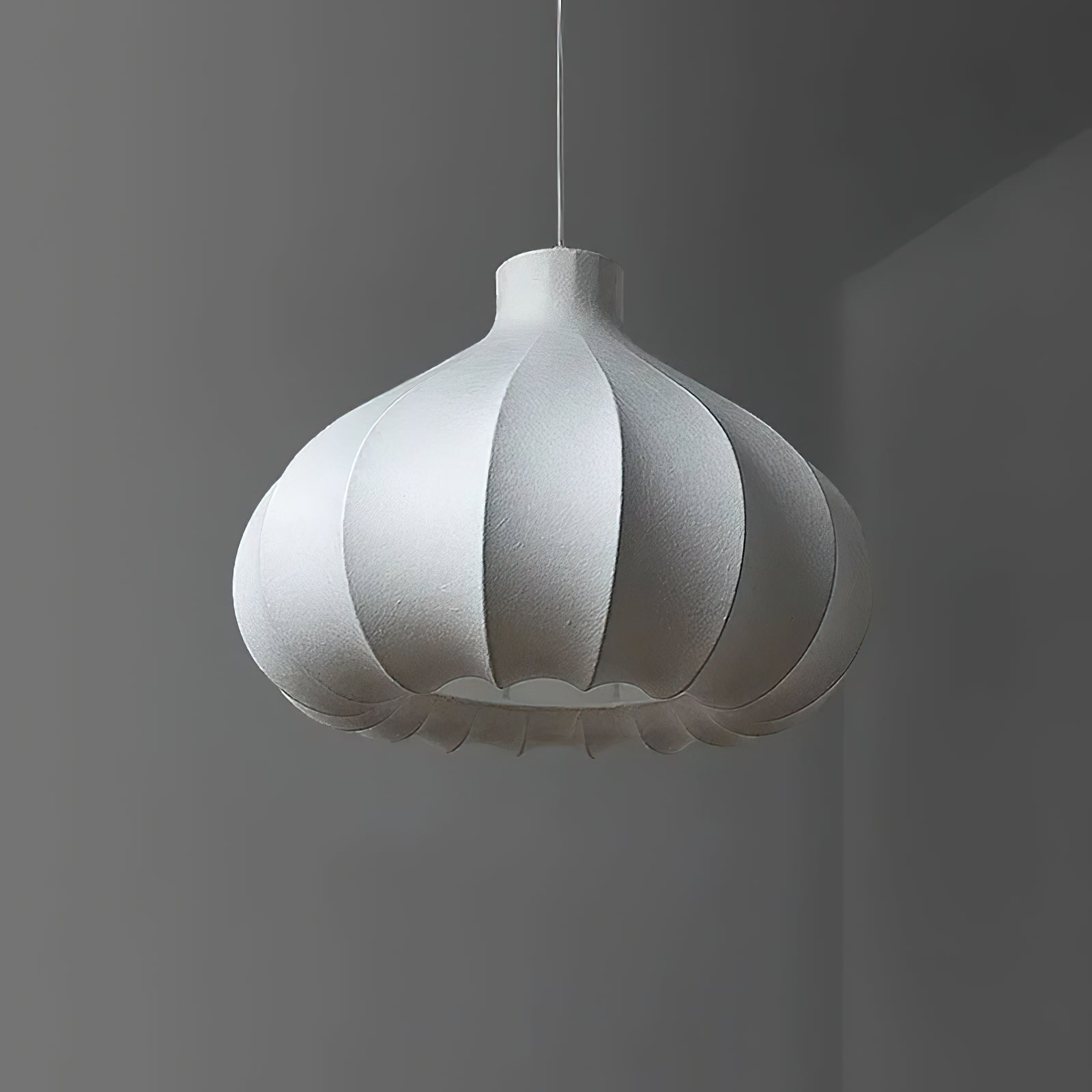 Zinnia Vintage Fabric Pendant Light-Neutral Decor