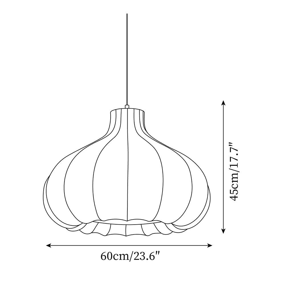 Pendant Light Silky Pleated Silk Shade White