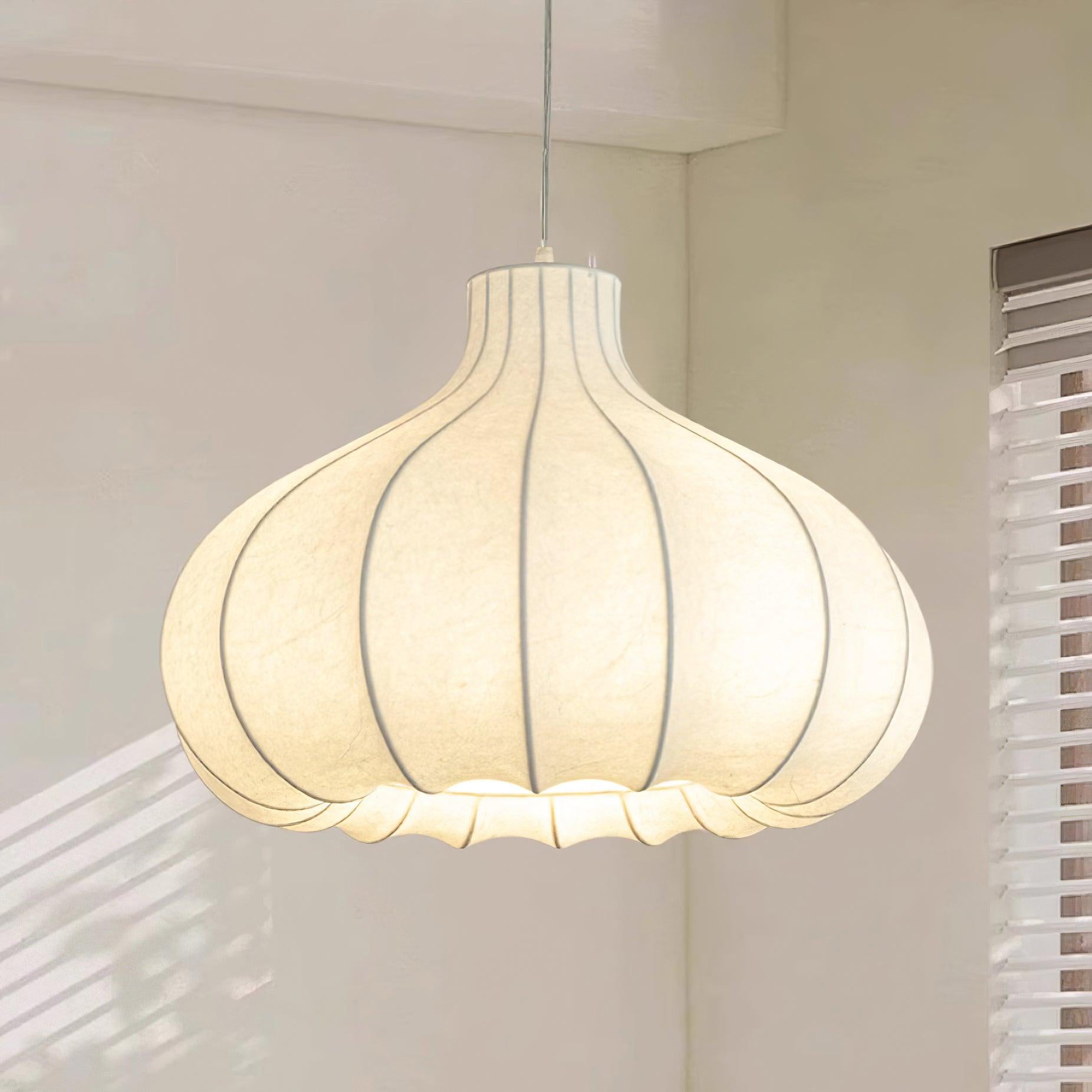 Zinnia Vintage Fabric Pendant Light-Neutral Decor