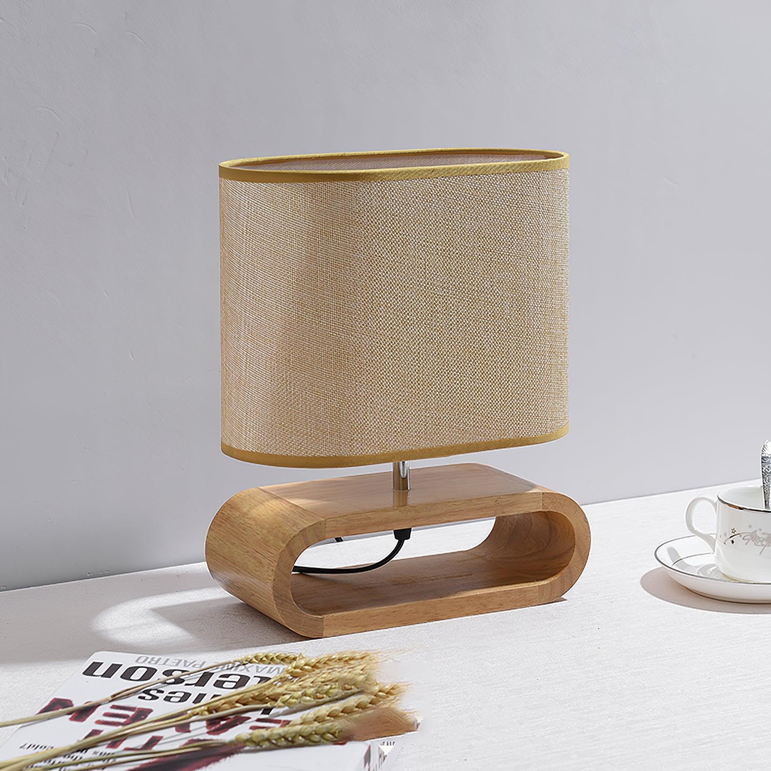 Loop Rustic Wood Table Lamp-Neutral Decor