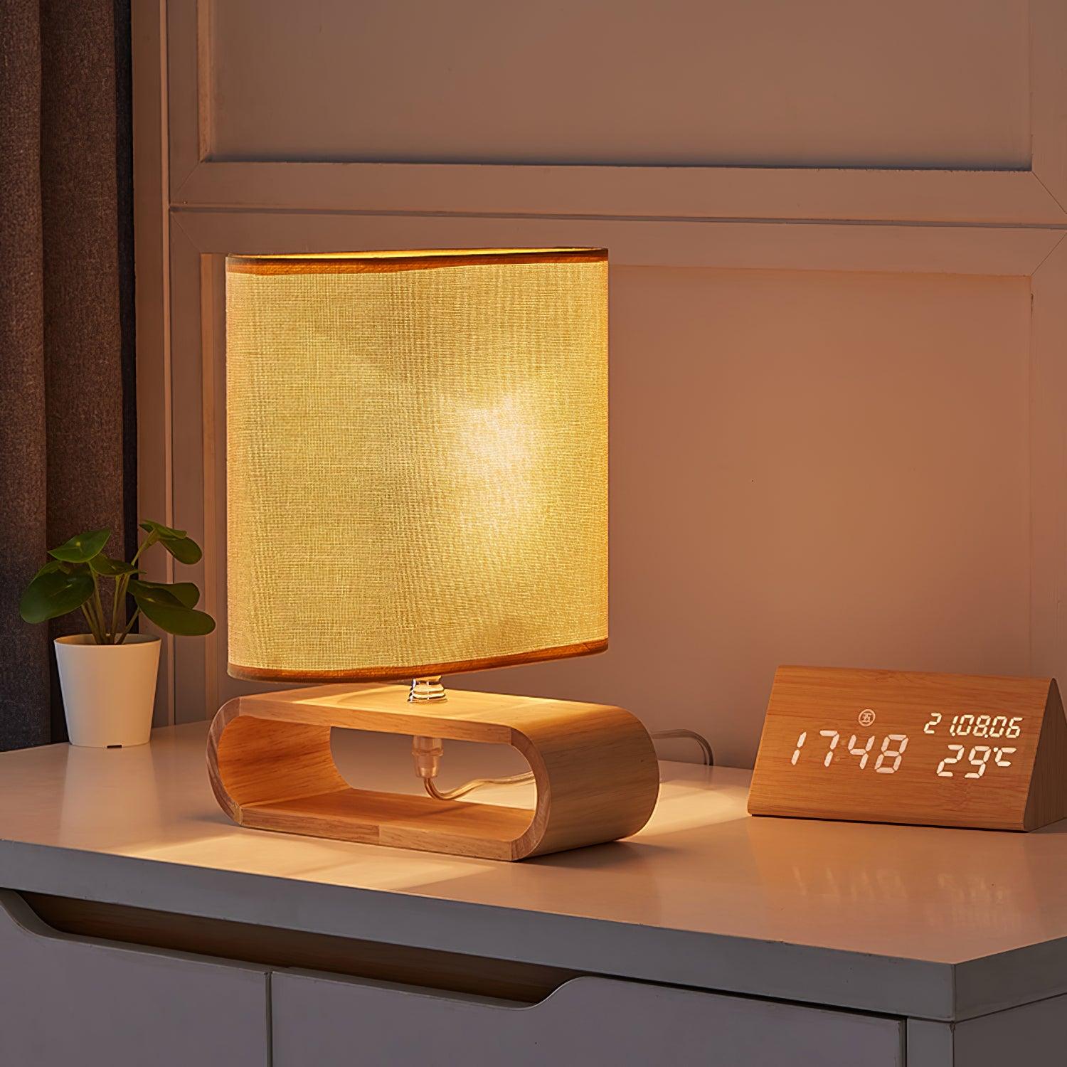 Loop Rustic Wood Table Lamp-Neutral Decor
