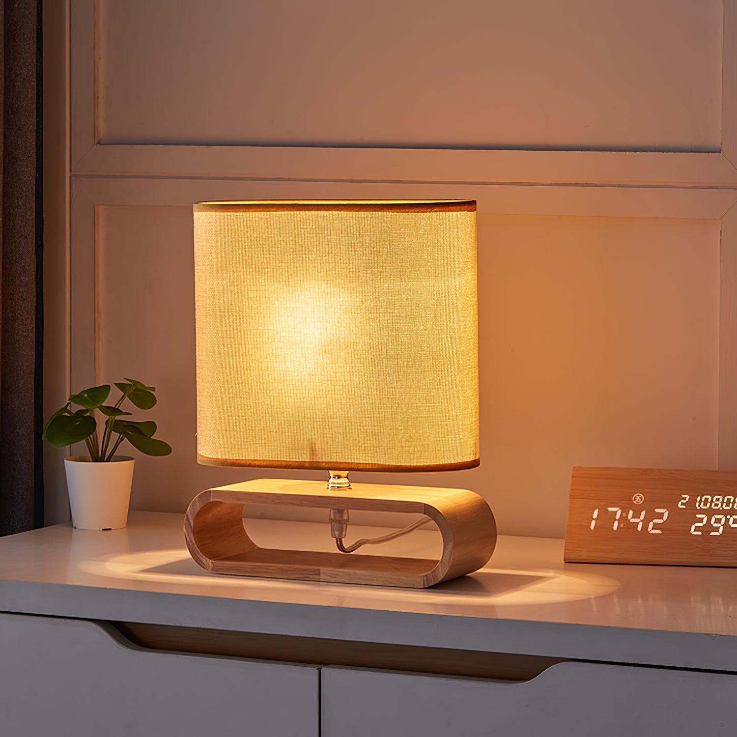 Loop Rustic Wood Table Lamp-Neutral Decor