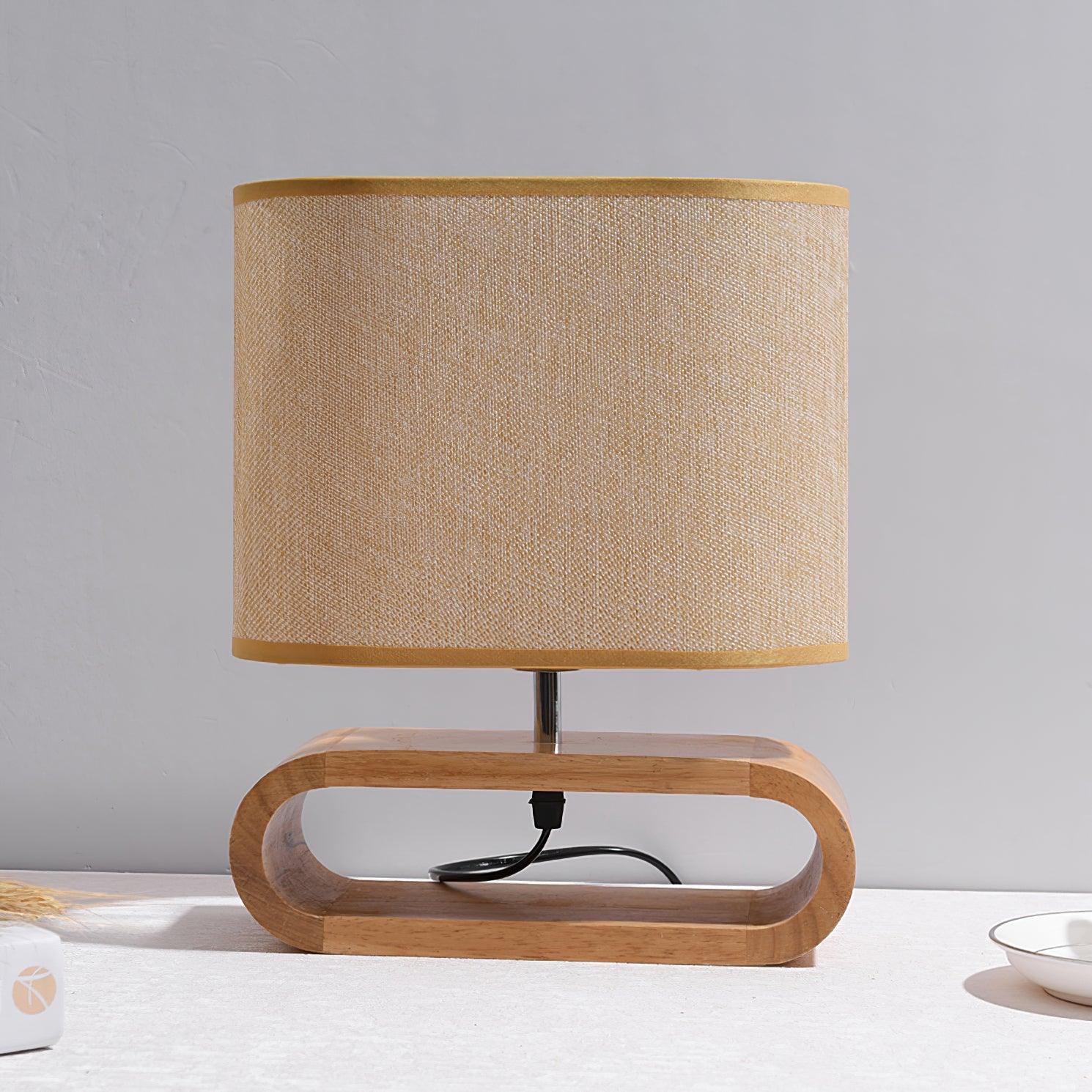 Loop Rustic Wood Table Lamp-Neutral Decor
